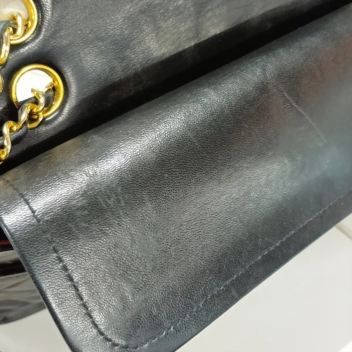 [Individually packaged] Chanel Matelassé 25 Lambskin Double Flap Double Chain Bag, Black with Gold Hardware, 1440384, Series 1, A01112 — view 12