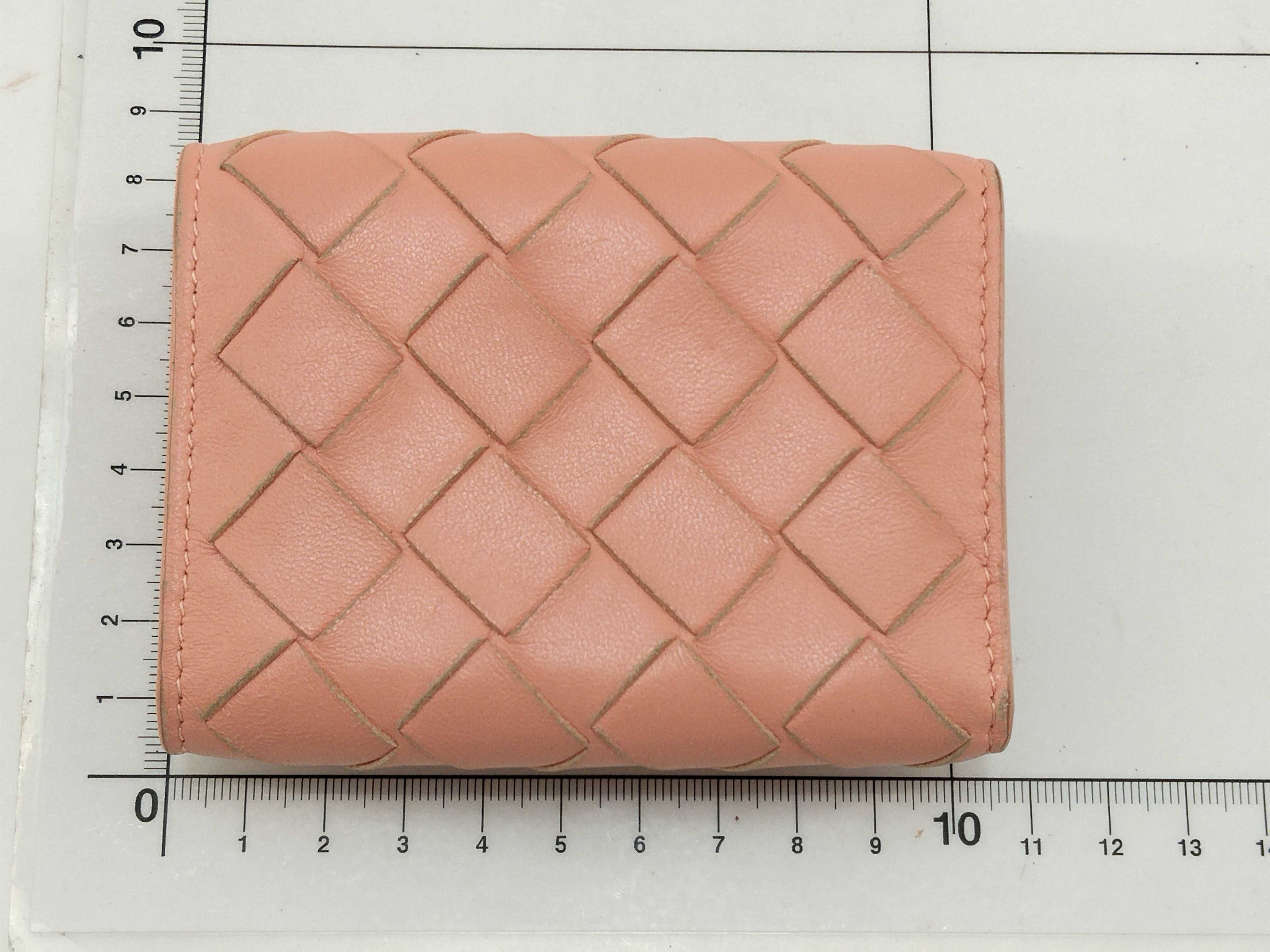 Intrecciato Compact Tri-fold Wallet (Pink) — view 2