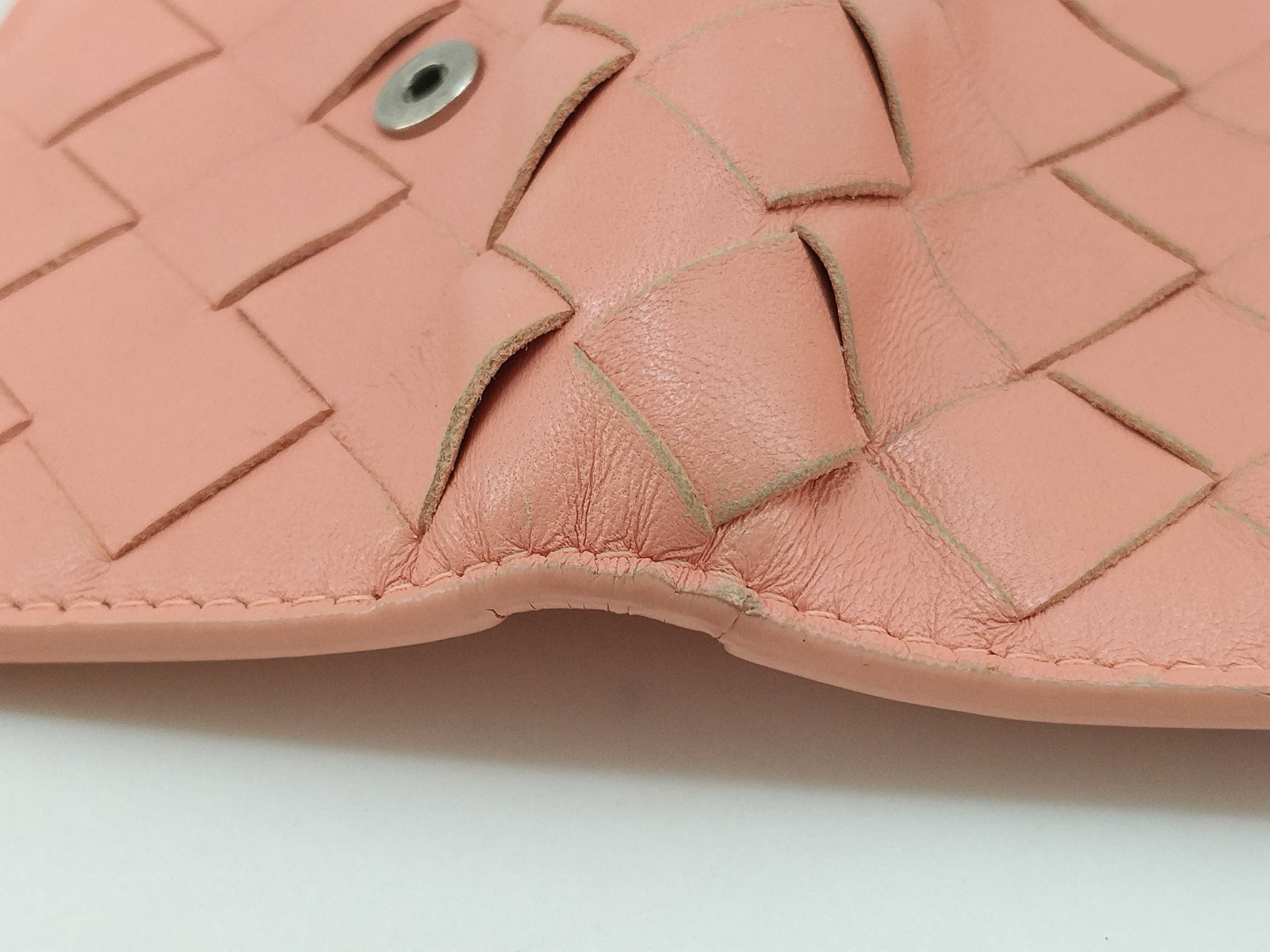 Intrecciato Compact Tri-fold Wallet (Pink) — view 13