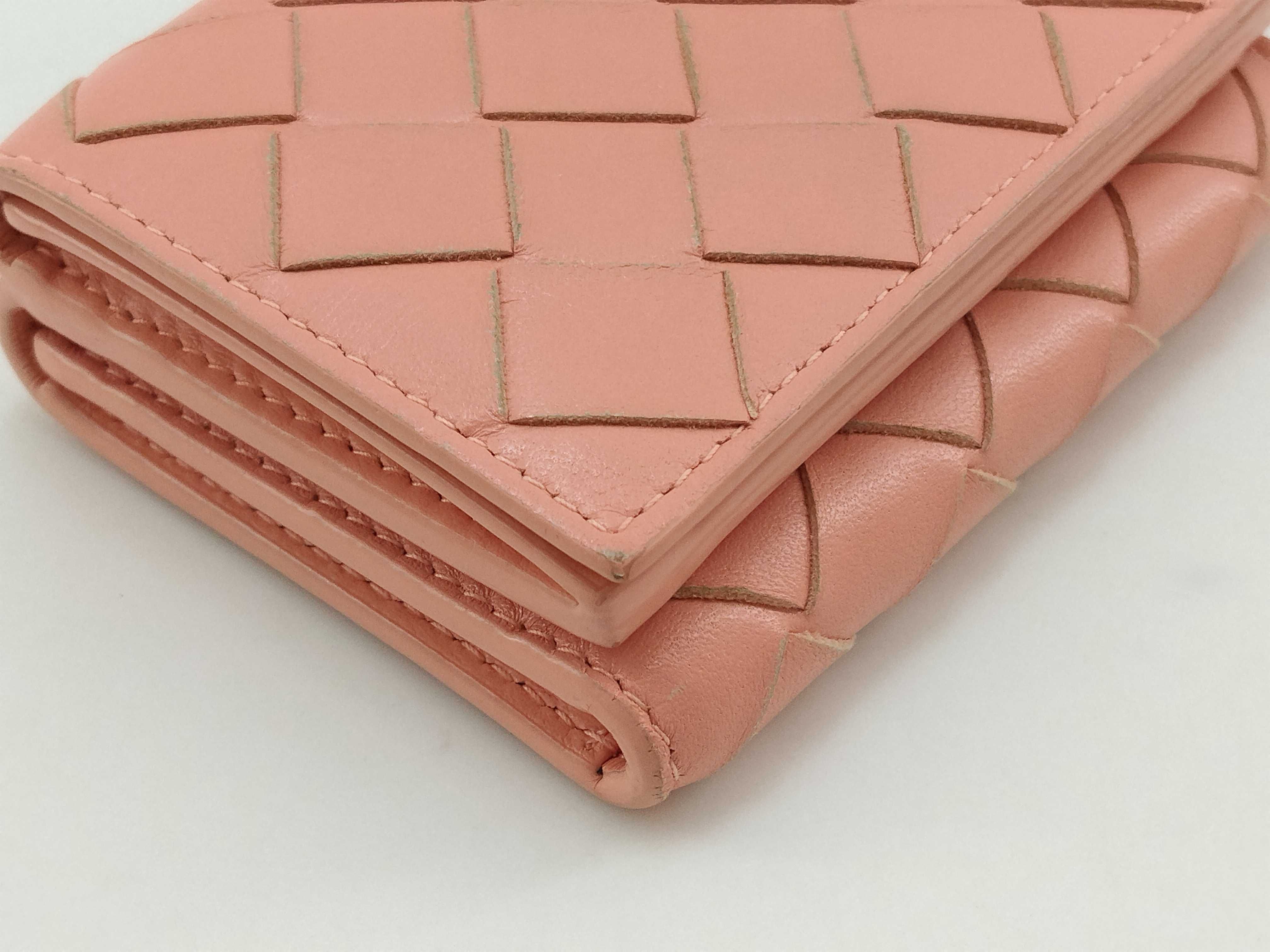 Intrecciato Compact Tri-fold Wallet (Pink) — view 6
