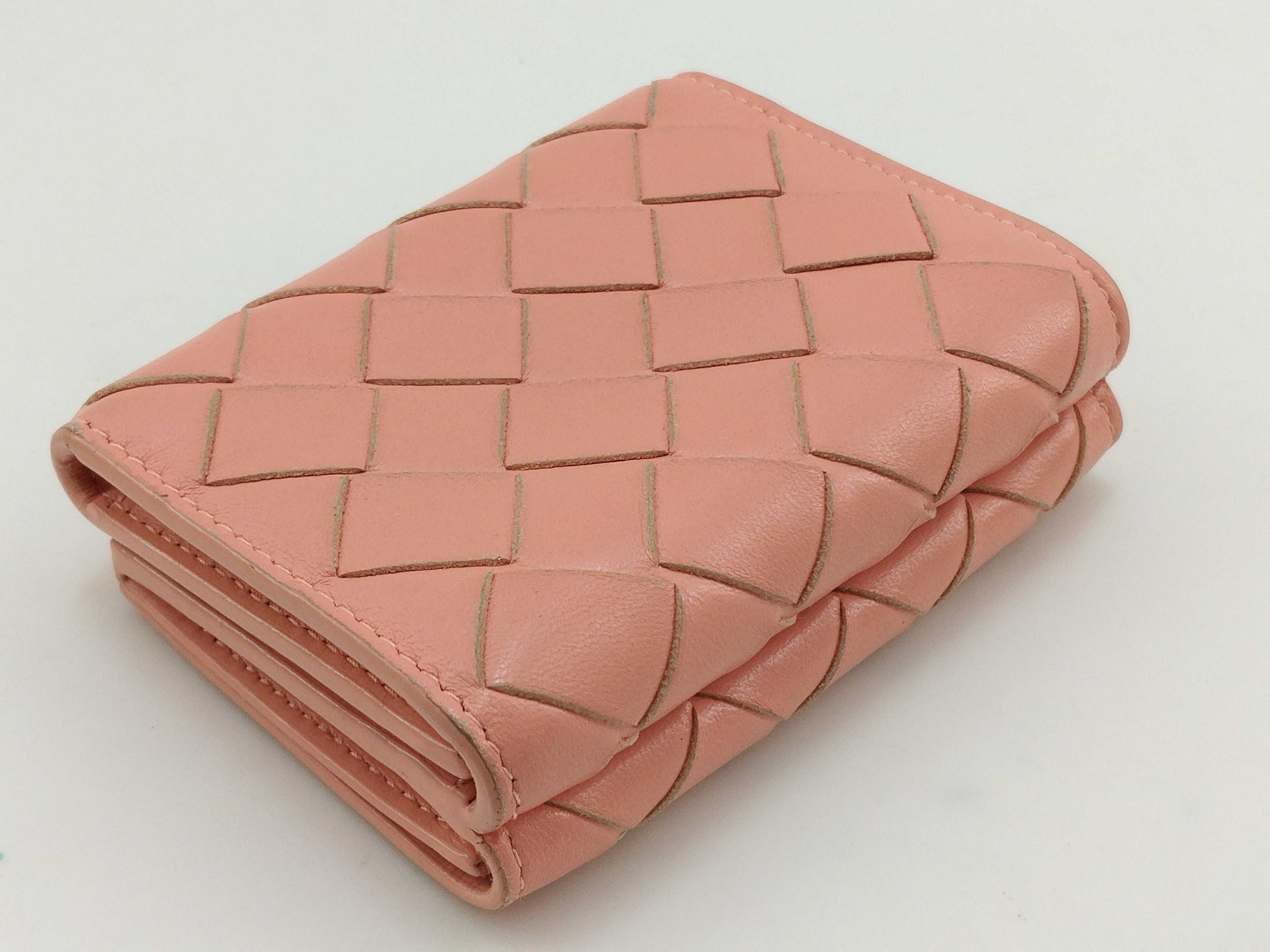 Intrecciato Compact Tri-fold Wallet (Pink) — view 7
