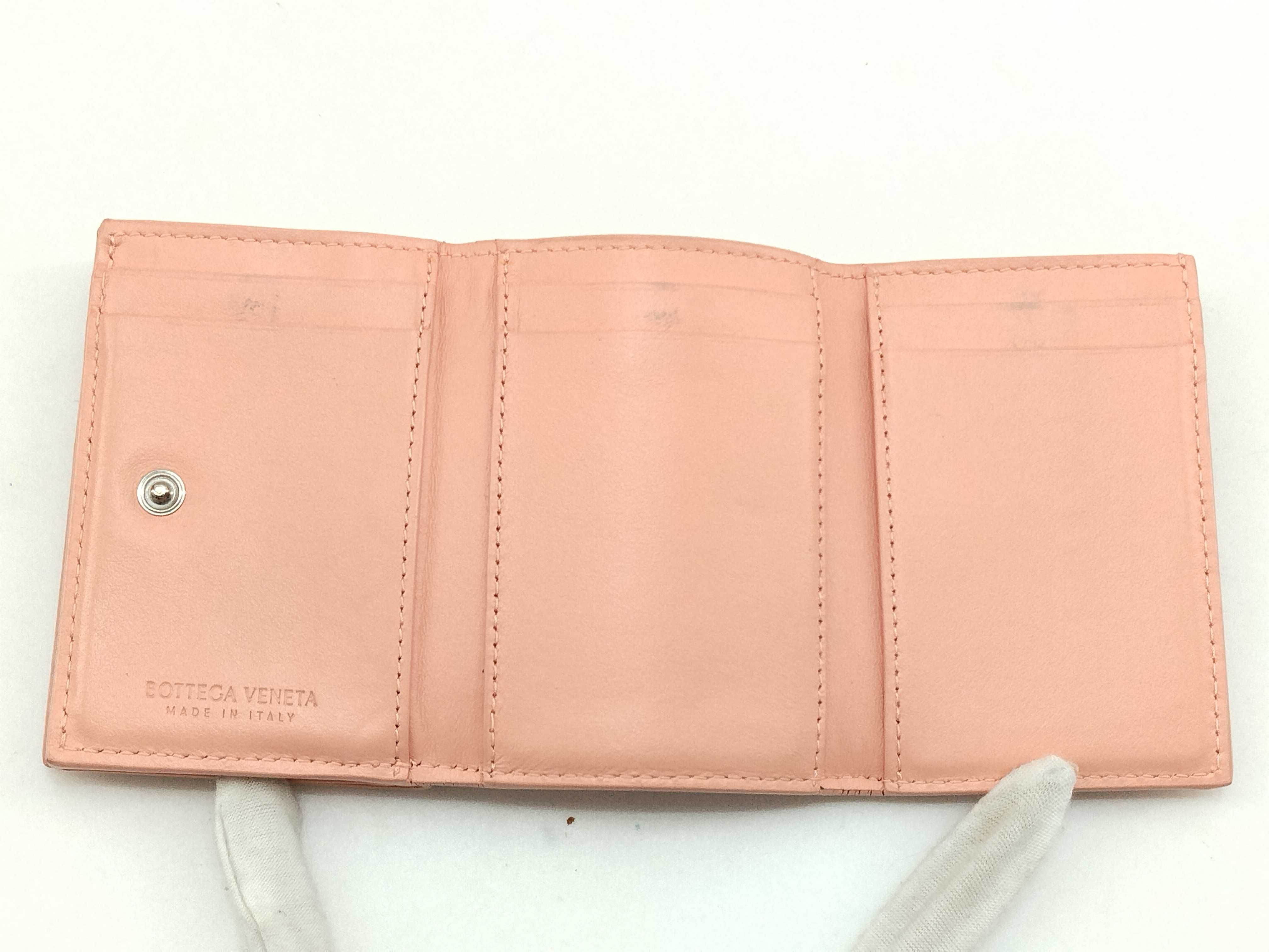 Intrecciato Compact Tri-fold Wallet (Pink) — view 8