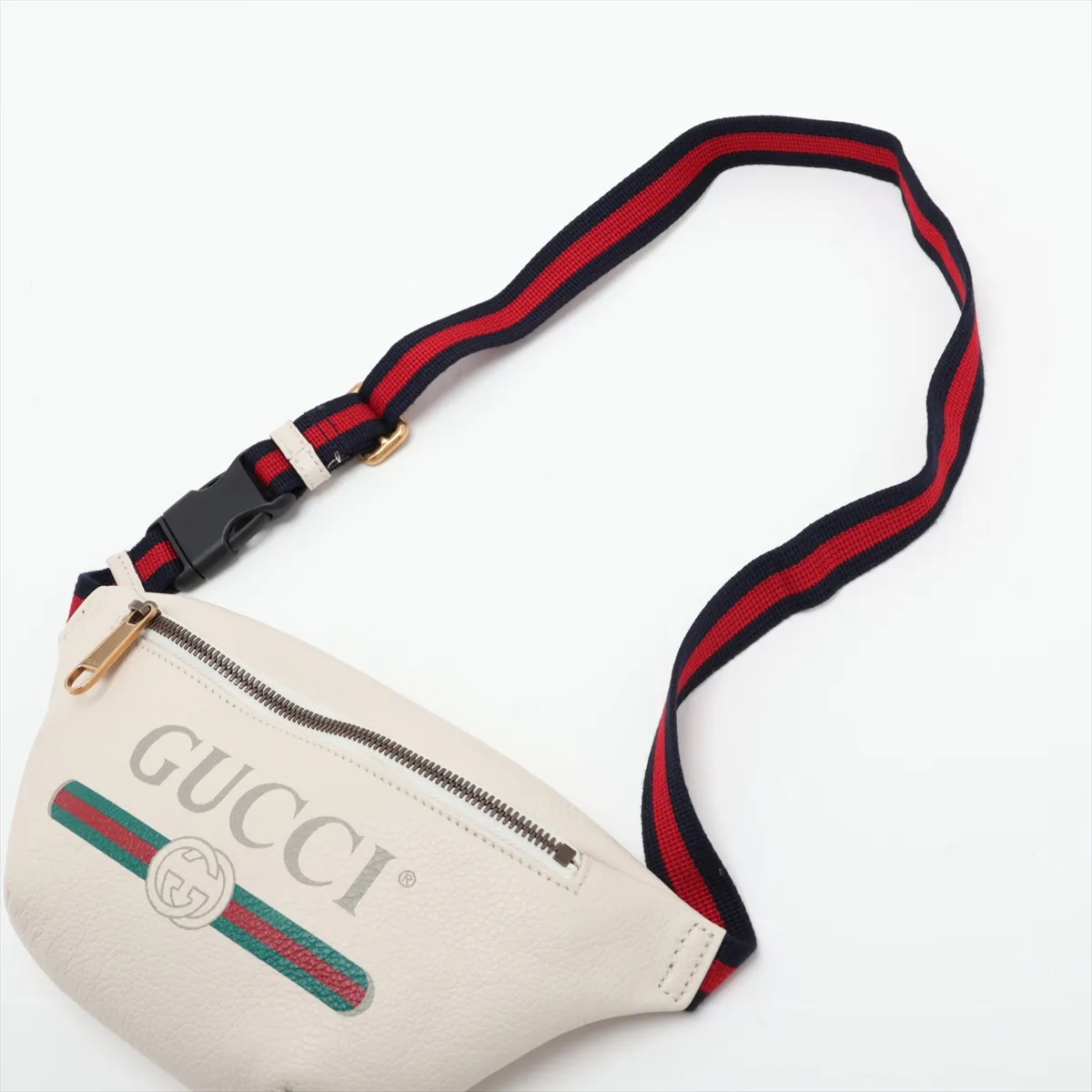 logo print 527792 leather body bag, white — view 5