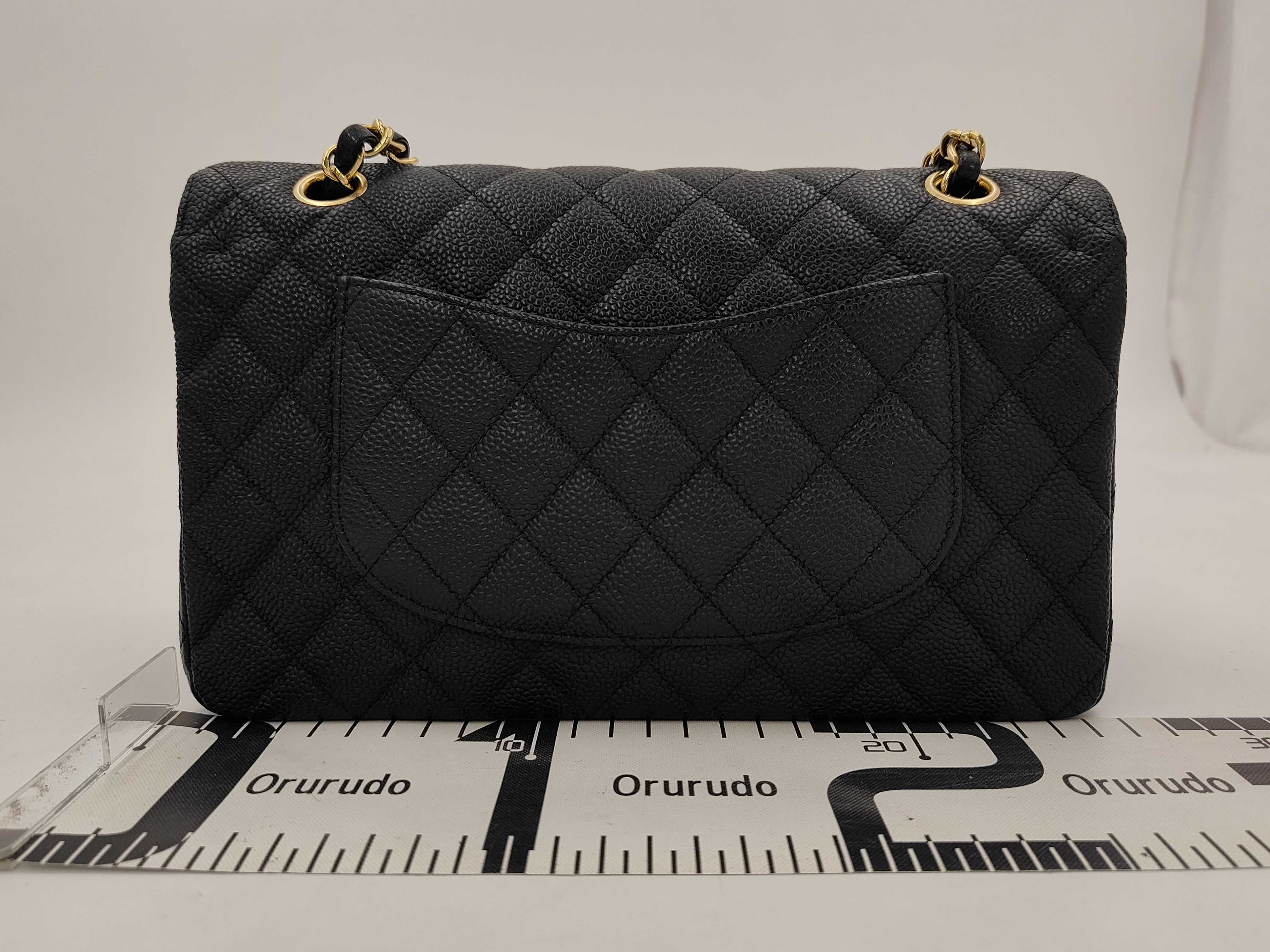 Caviar Skin Matelassé 25 Double Flap Chain Shoulder Bag — view 2
