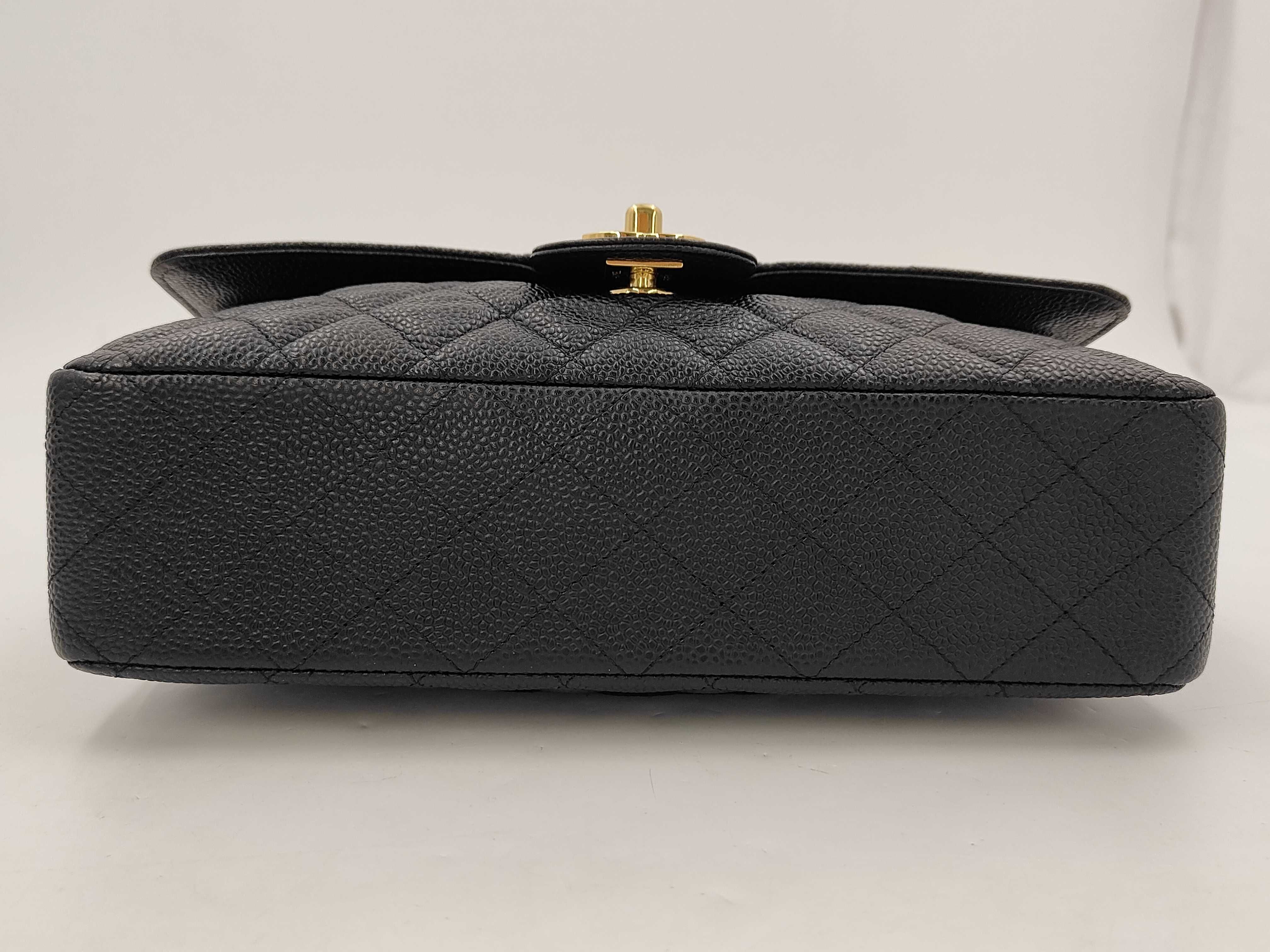 Caviar Skin Matelassé 25 Double Flap Chain Shoulder Bag — view 3