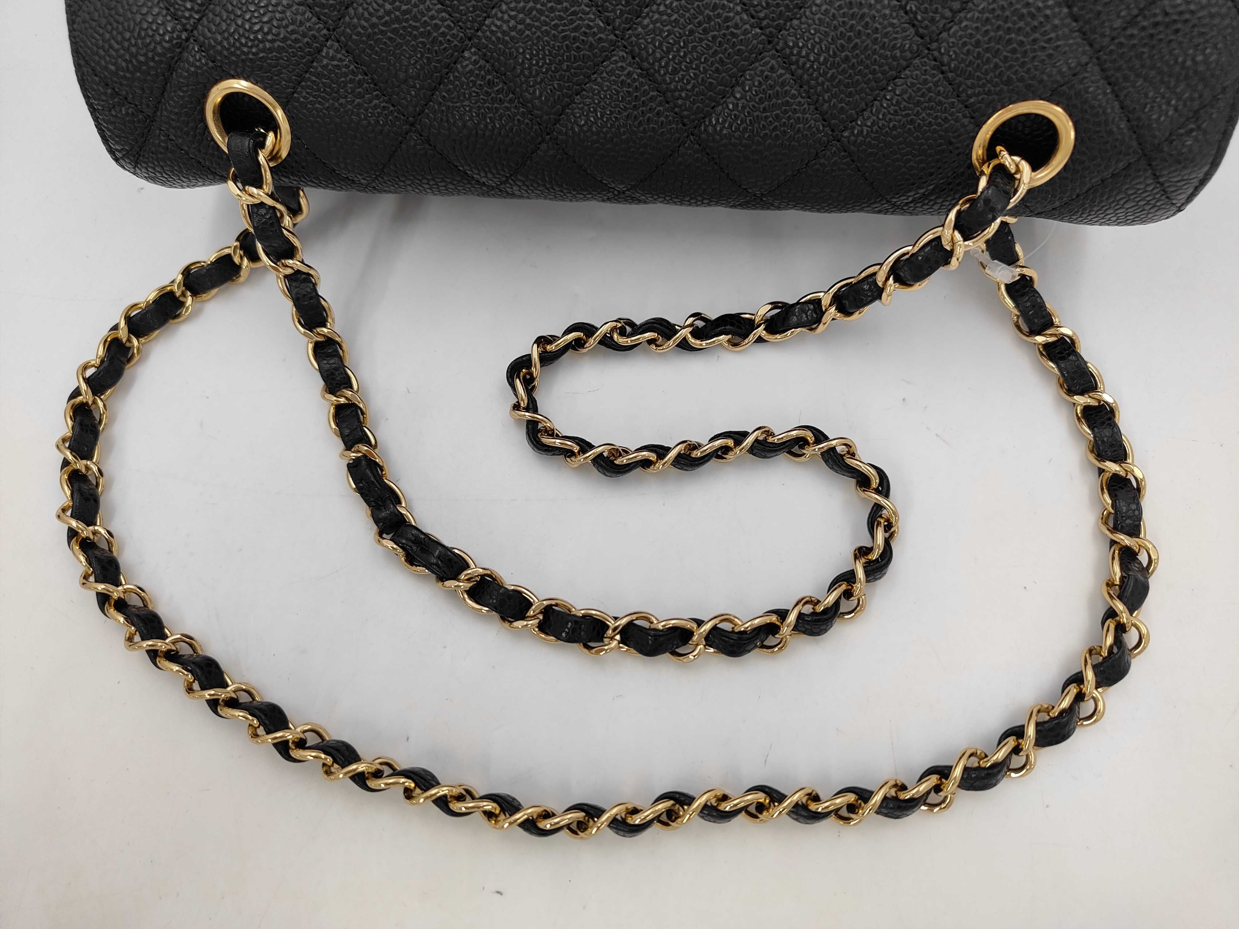 Caviar Skin Matelassé 25 Double Flap Chain Shoulder Bag — view 5