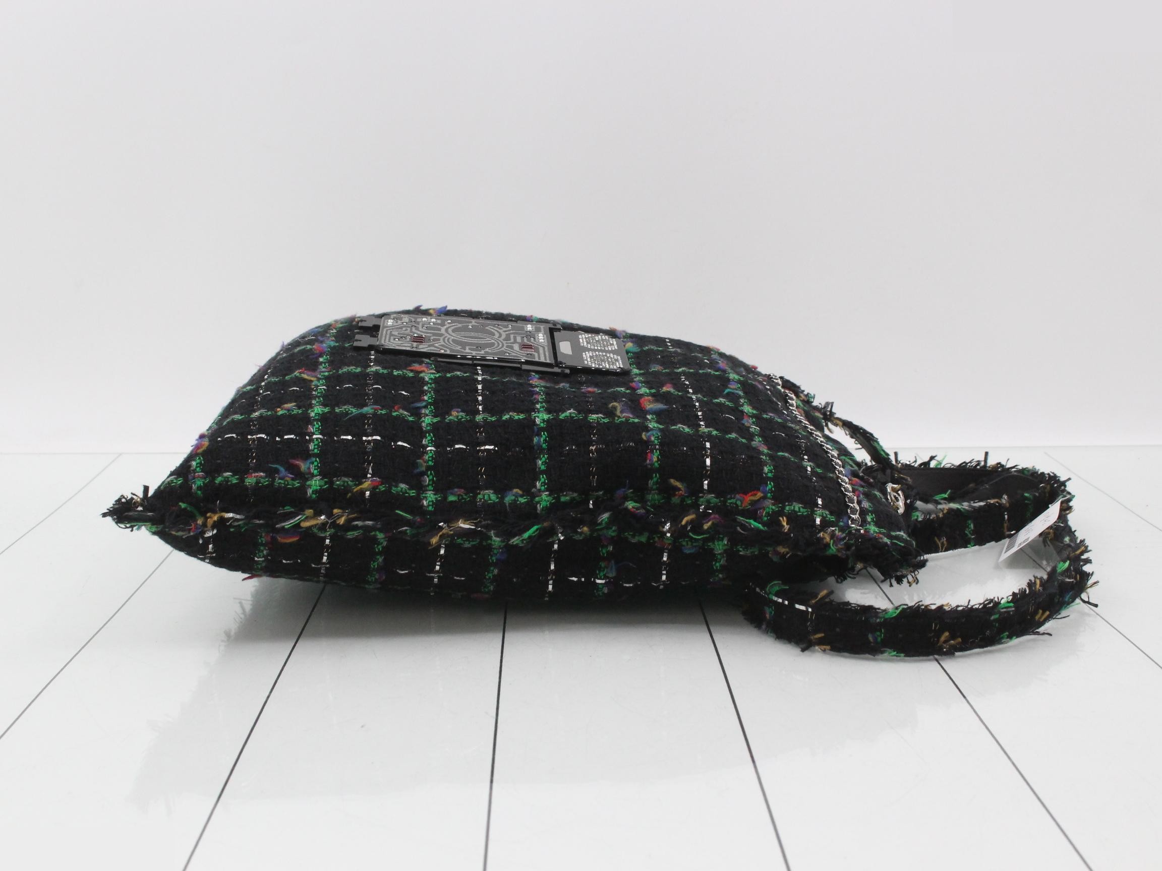 Tweed, multicolor, black, glitter, robot, number 24 — view 3