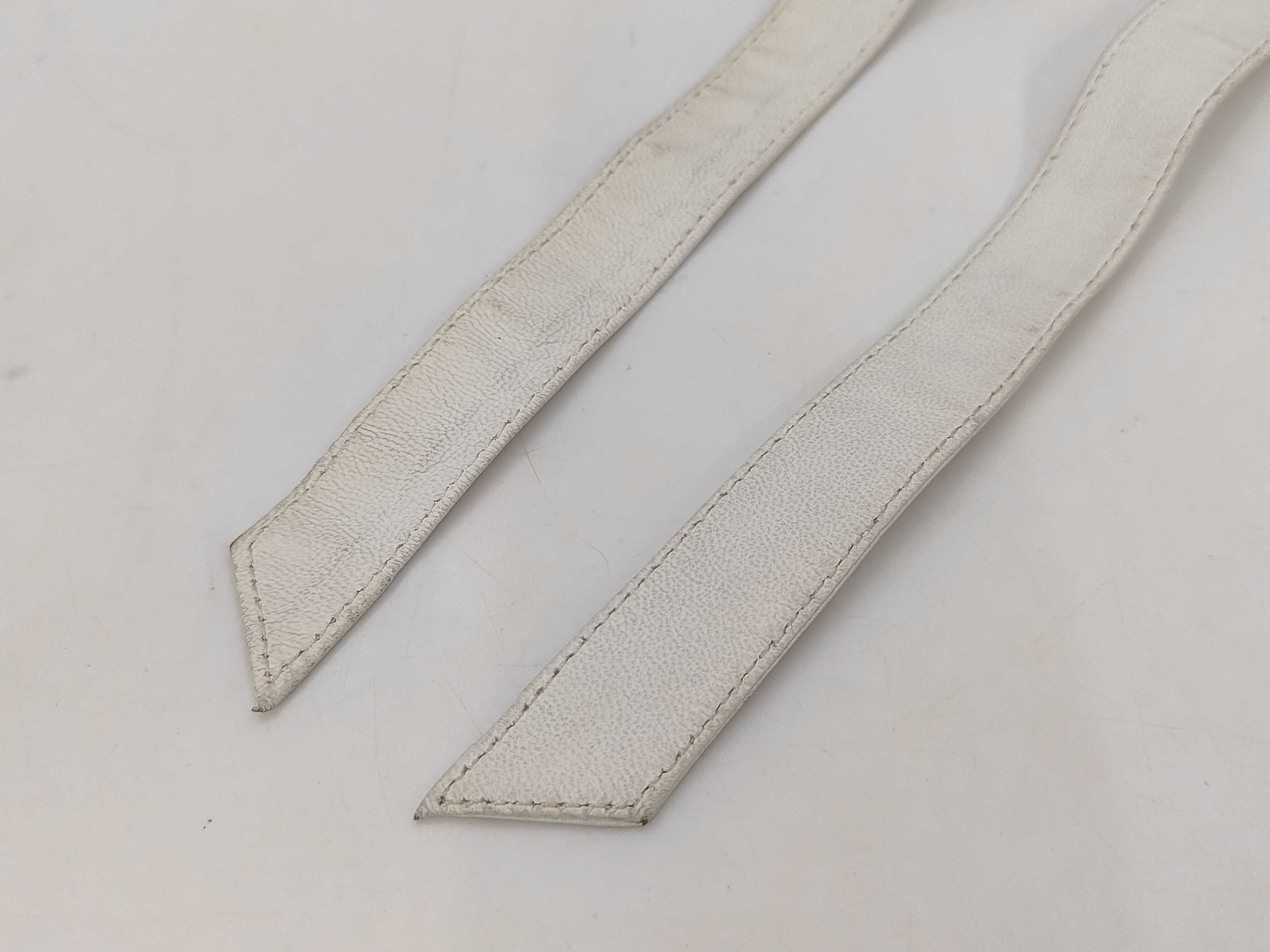 chain ribbon leather belt here mark gold belt — view 3