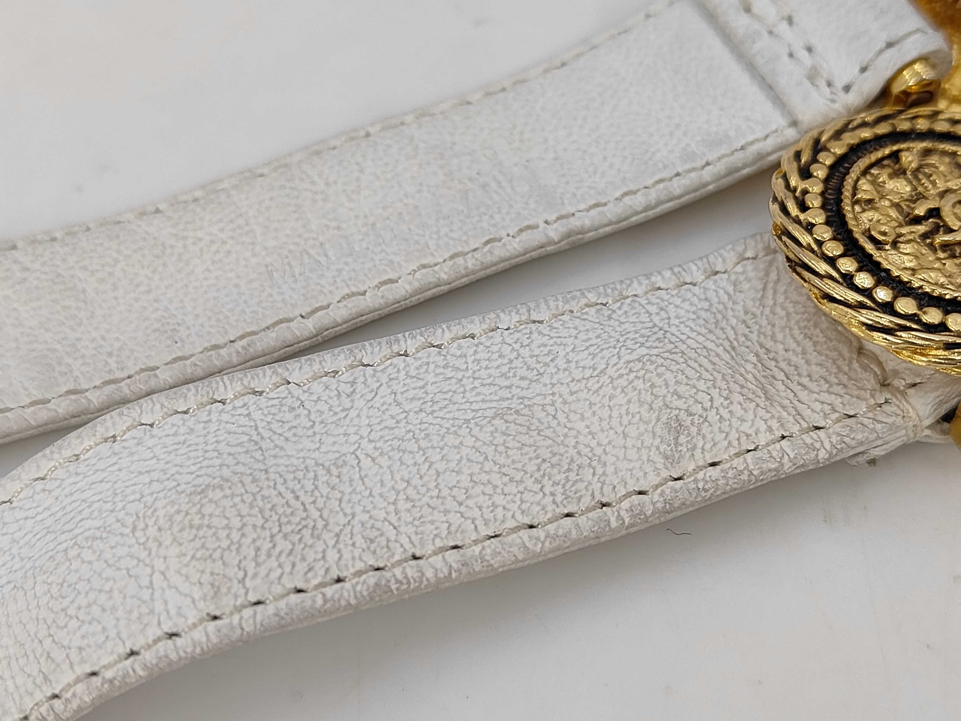 chain ribbon leather belt here mark gold belt — view 8