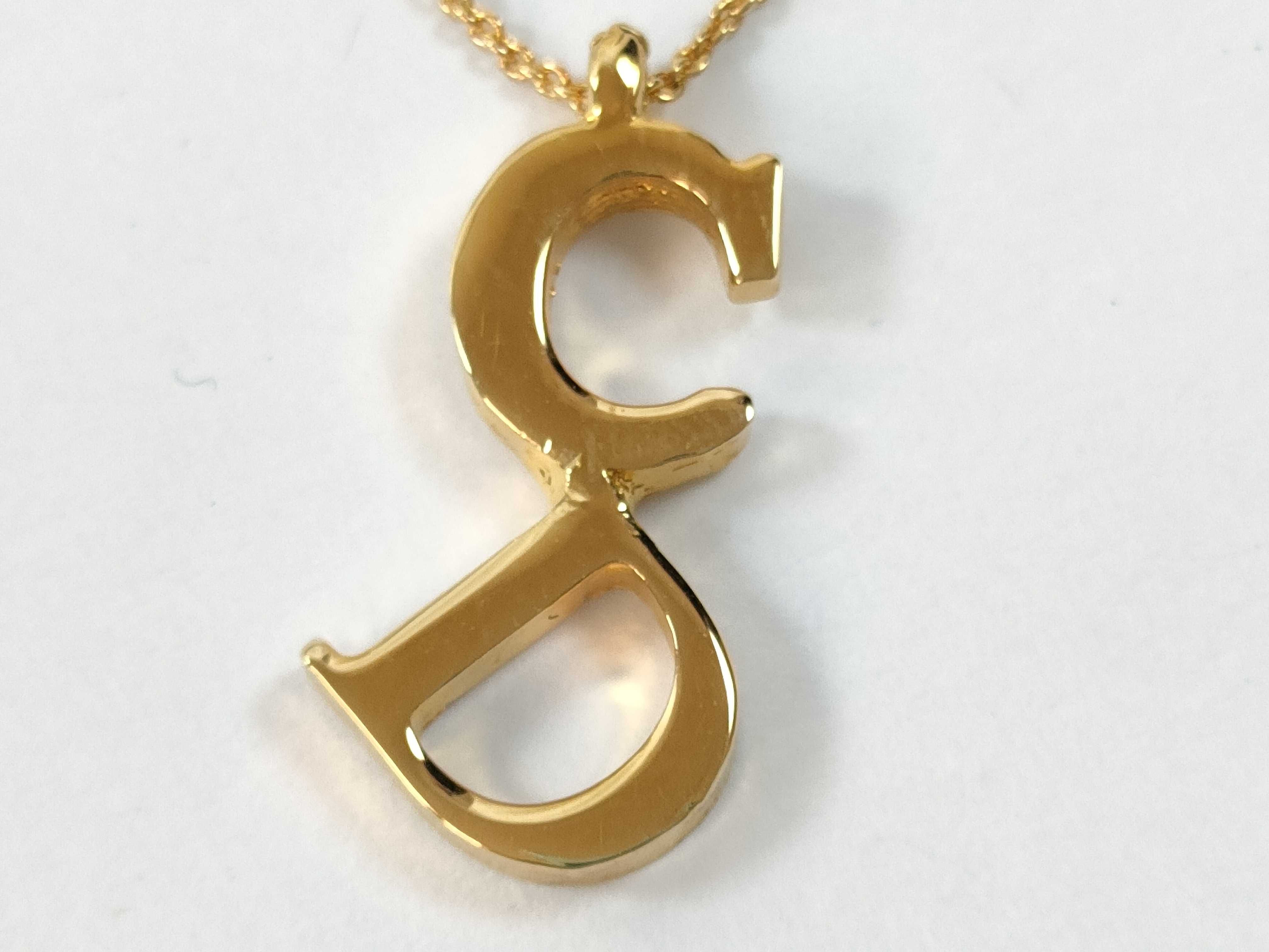 CD Logo Vintage Necklace Metal Gold Women's Necklace — view 2