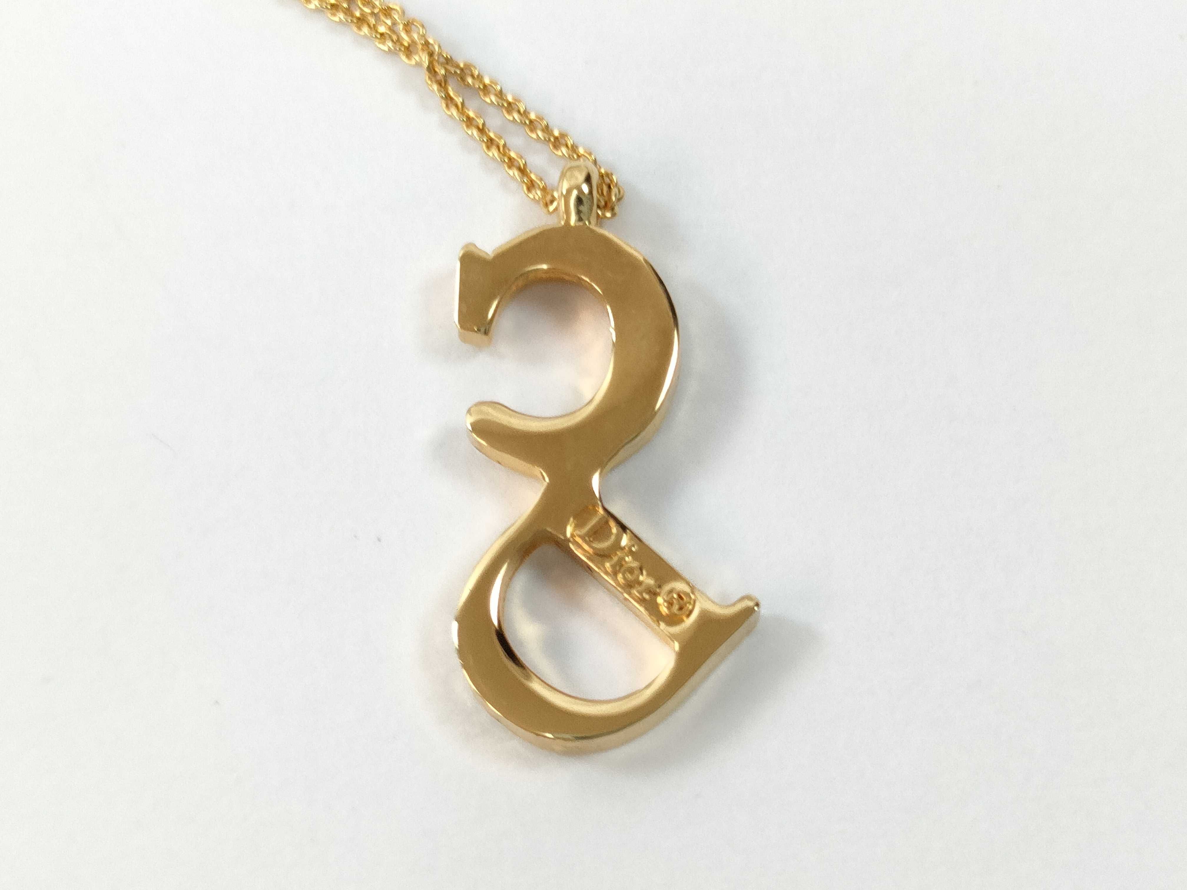 CD Logo Vintage Necklace Metal Gold Women's Necklace — view 5