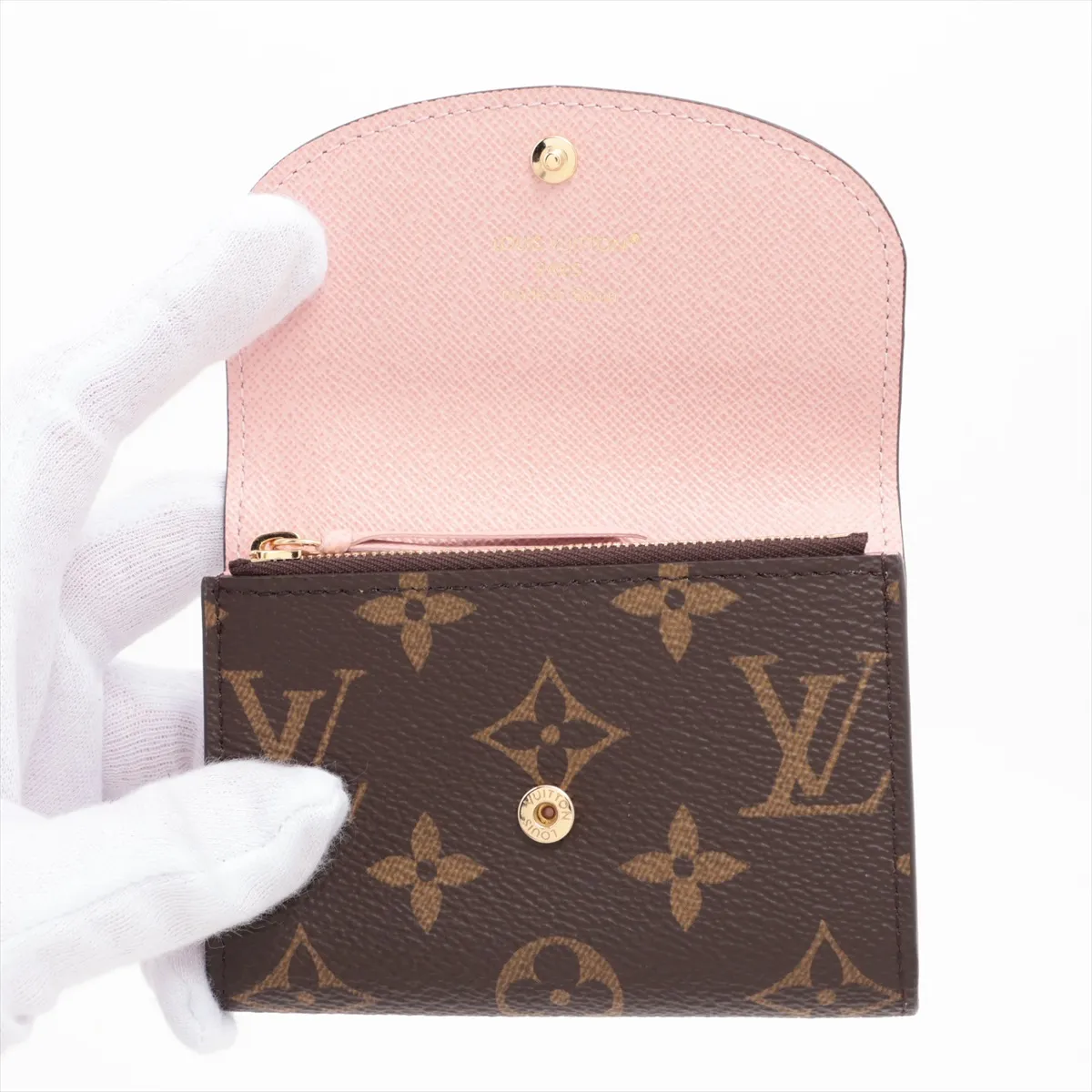 Monogram Portemonnaie Rosalie M62361 Rose Ballerine Coin Case (RFID detected) — view 3