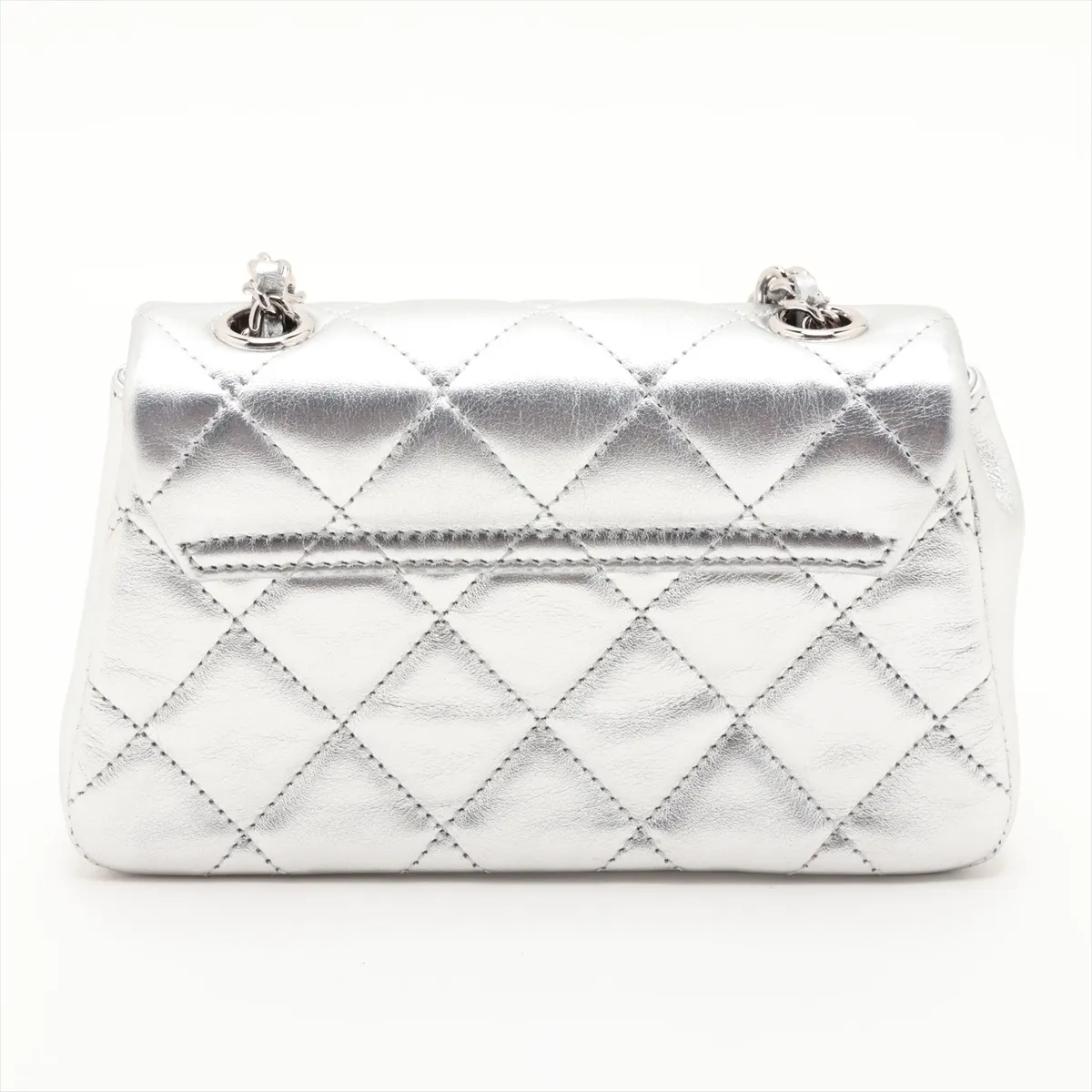 Matelassé Lambskin Chain Shoulder Bag, Silver, Silver Hardware, N56UGHE8, Random Serial Number — view 2