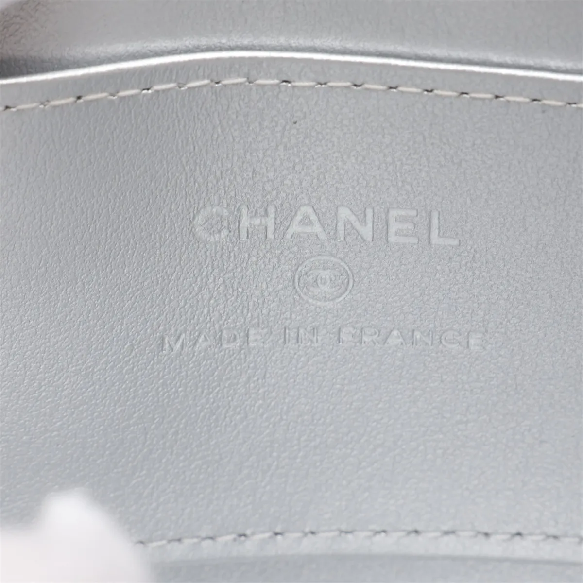 Matelassé Lambskin Chain Shoulder Bag, Silver, Silver Hardware, N56UGHE8, Random Serial Number — view 7