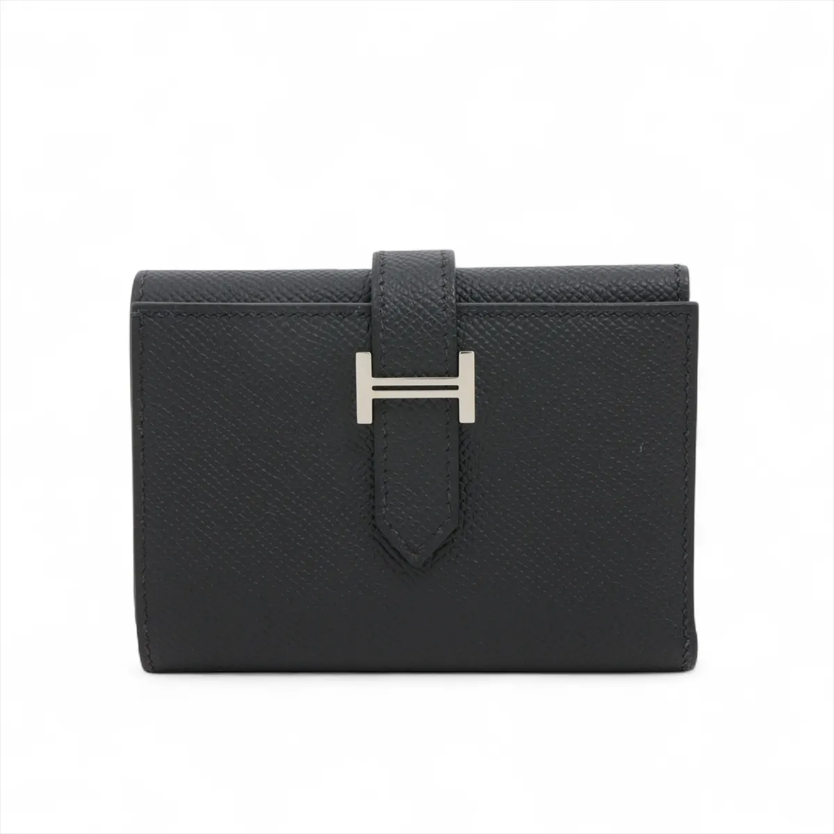 Bearn Combination Veau Epsom Compact Wallet Black Silver Hardware G:2026