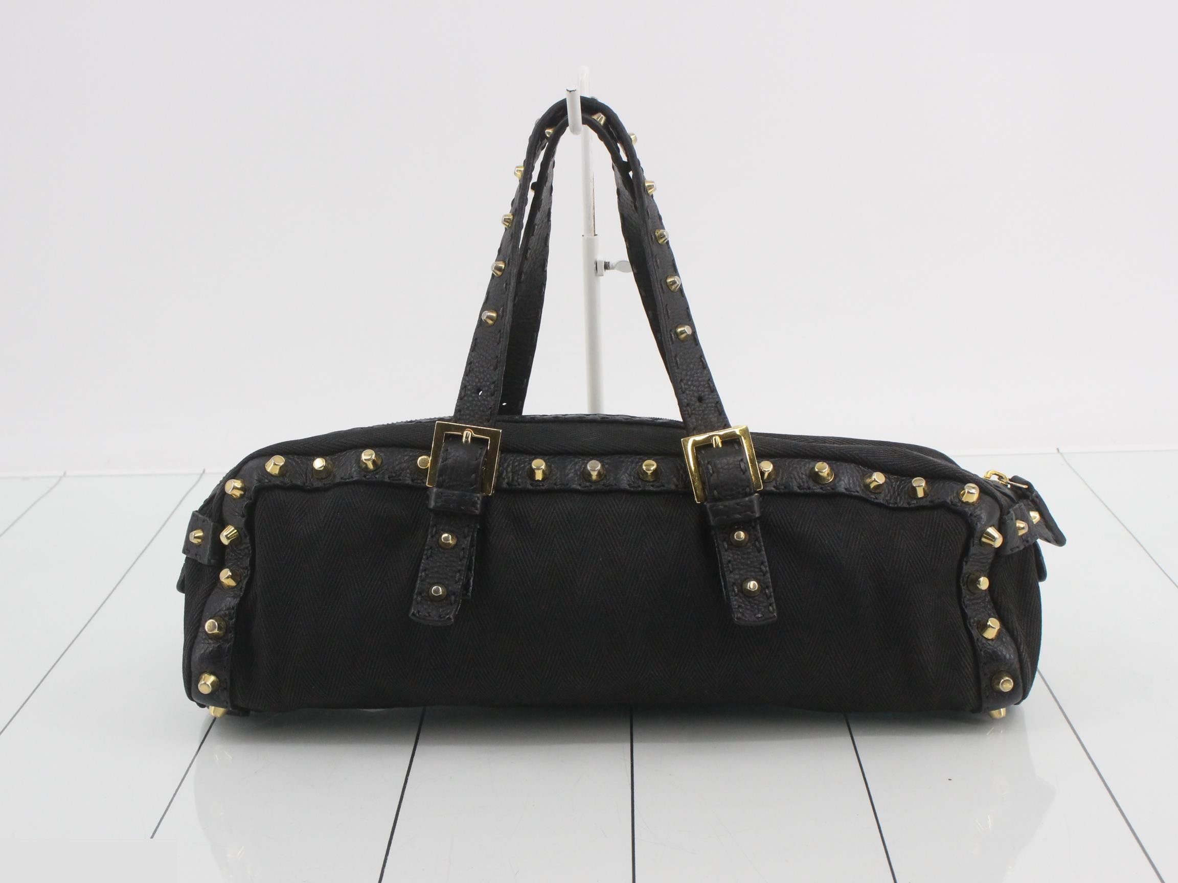 studded handbag, black — view 2