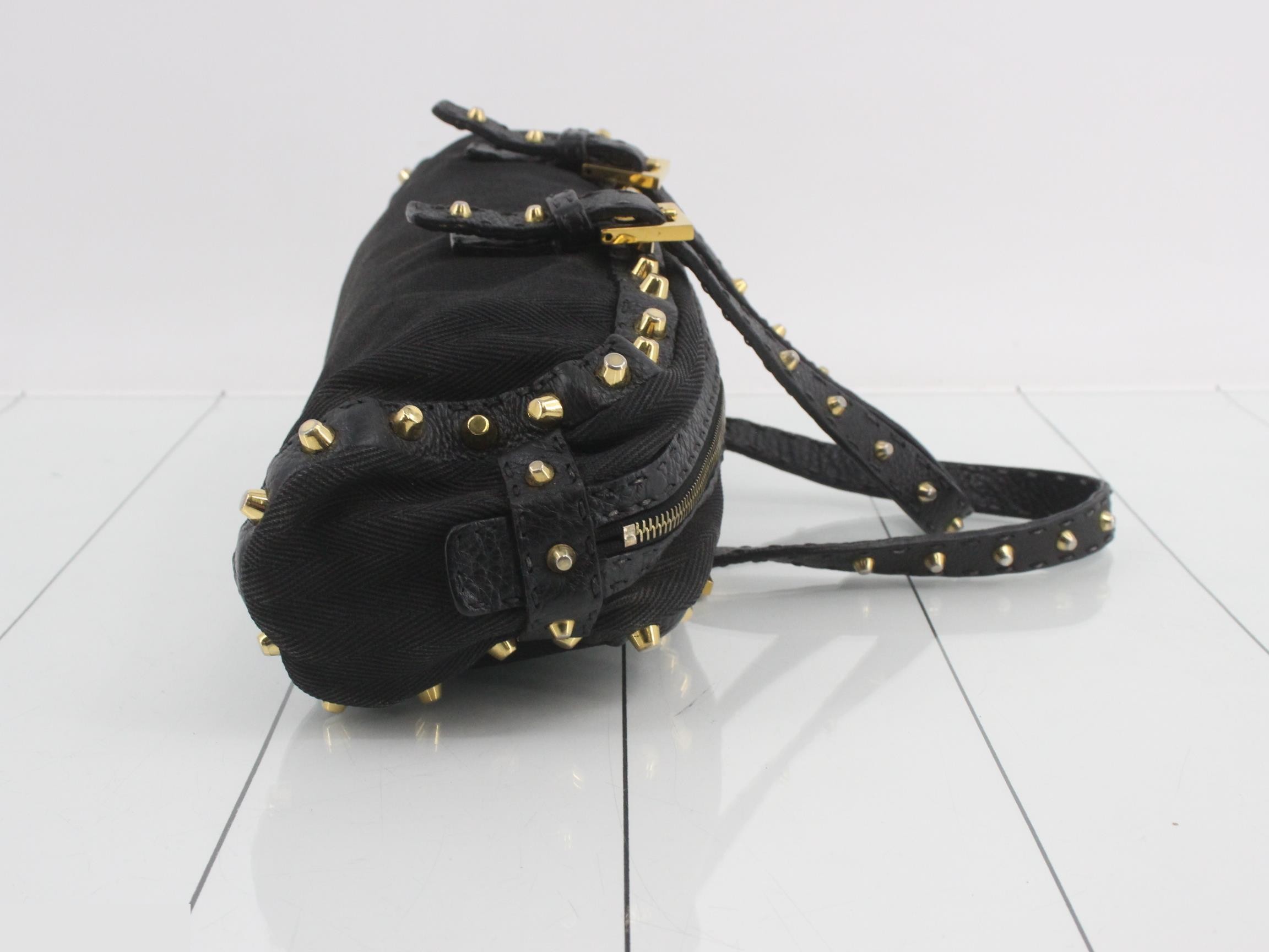 studded handbag, black — view 3