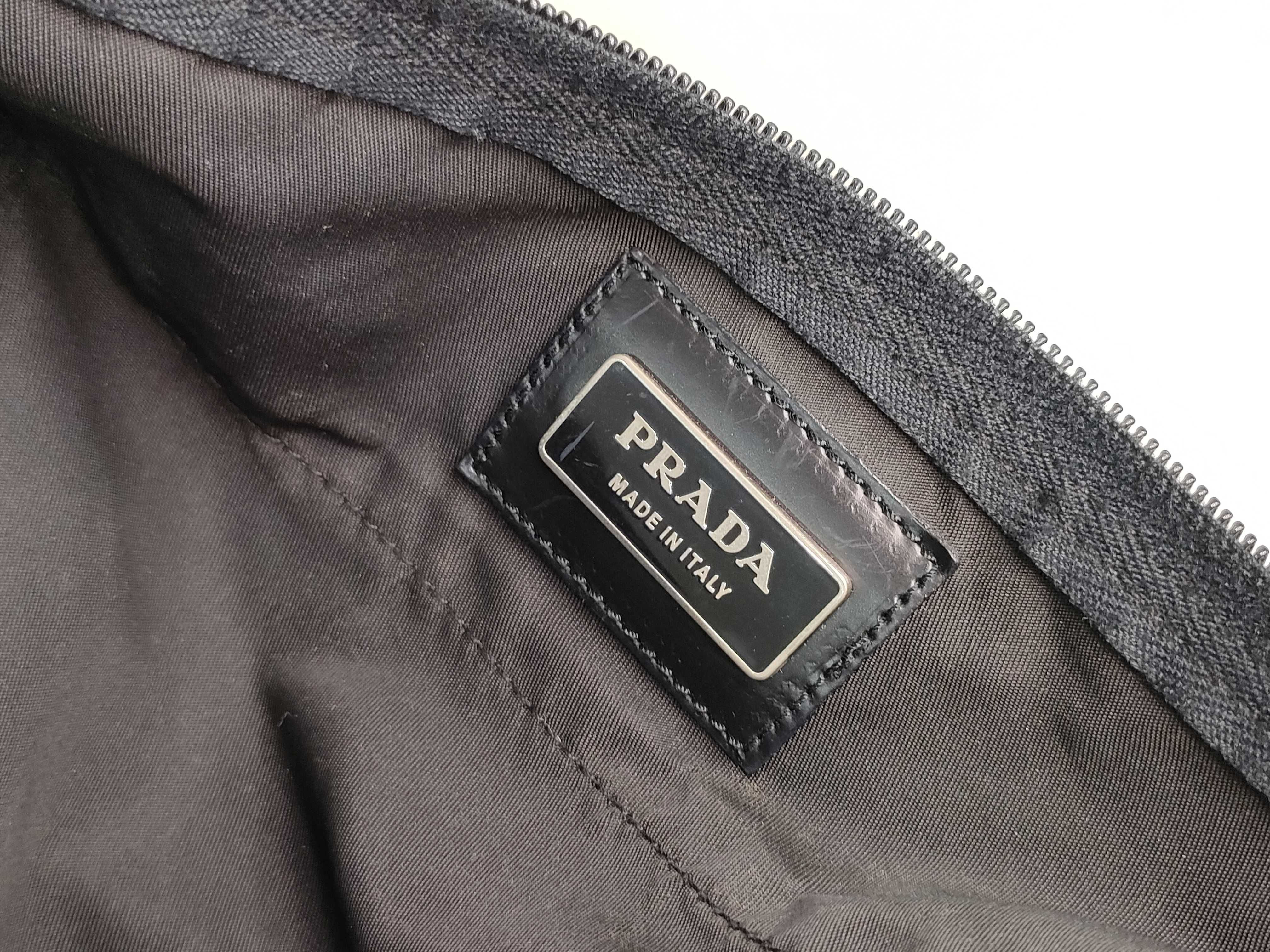 Nylon Prada 2WAY Boston Bag Nylon Black Triangle Logo Plate B4651 Boston Bag — view 12