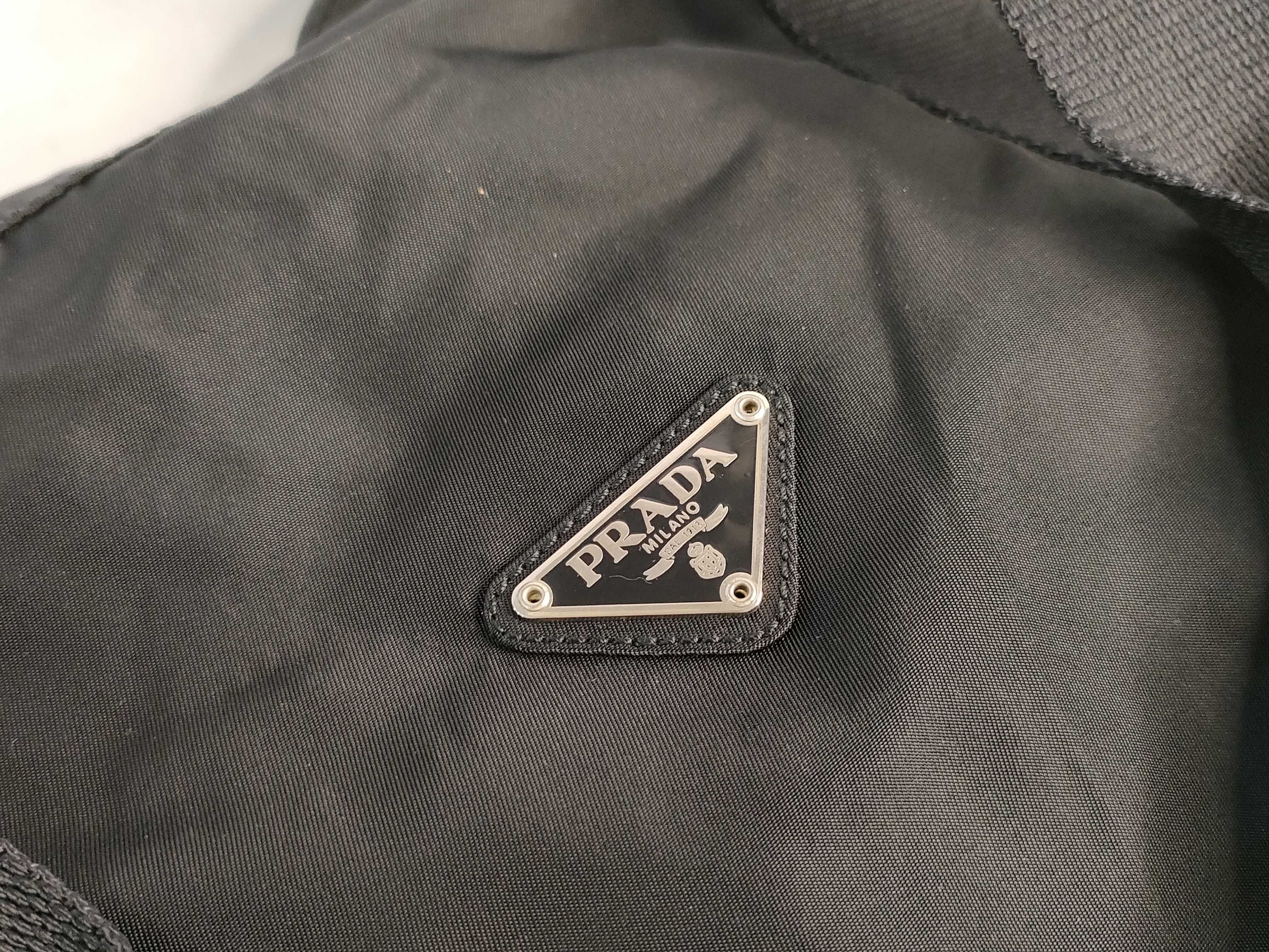 Nylon Prada 2WAY Boston Bag Nylon Black Triangle Logo Plate B4651 Boston Bag — view 15