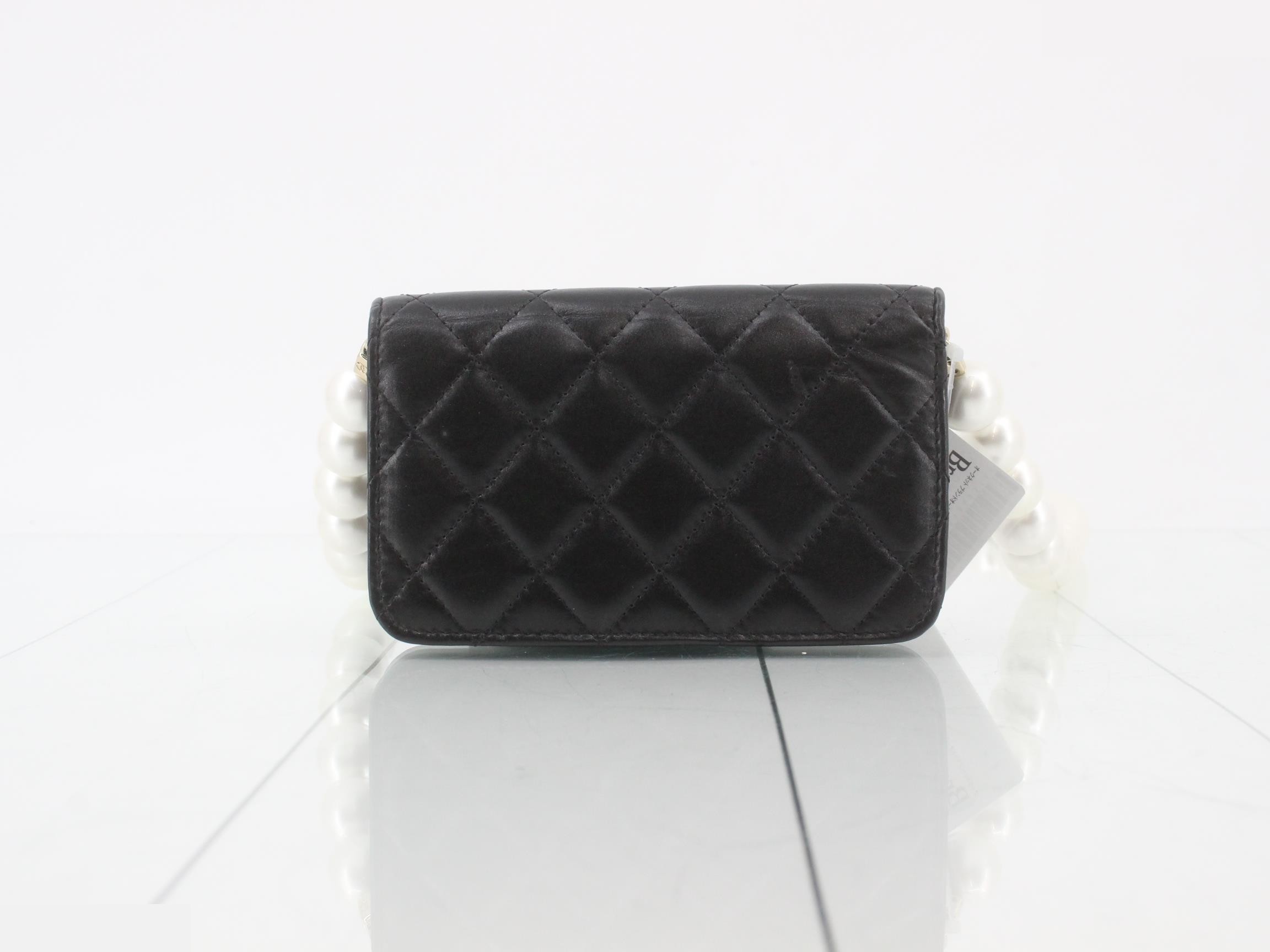 Lambskin Coco Mark Pearl Chain Shoulder Bag — view 2
