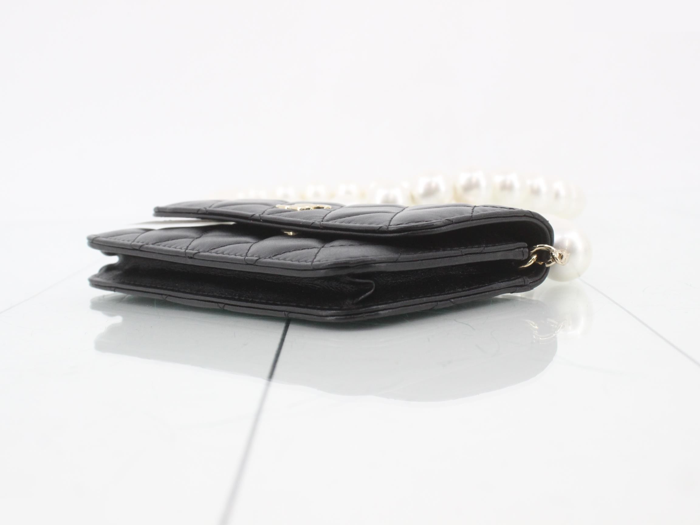 Lambskin Coco Mark Pearl Chain Shoulder Bag — view 6