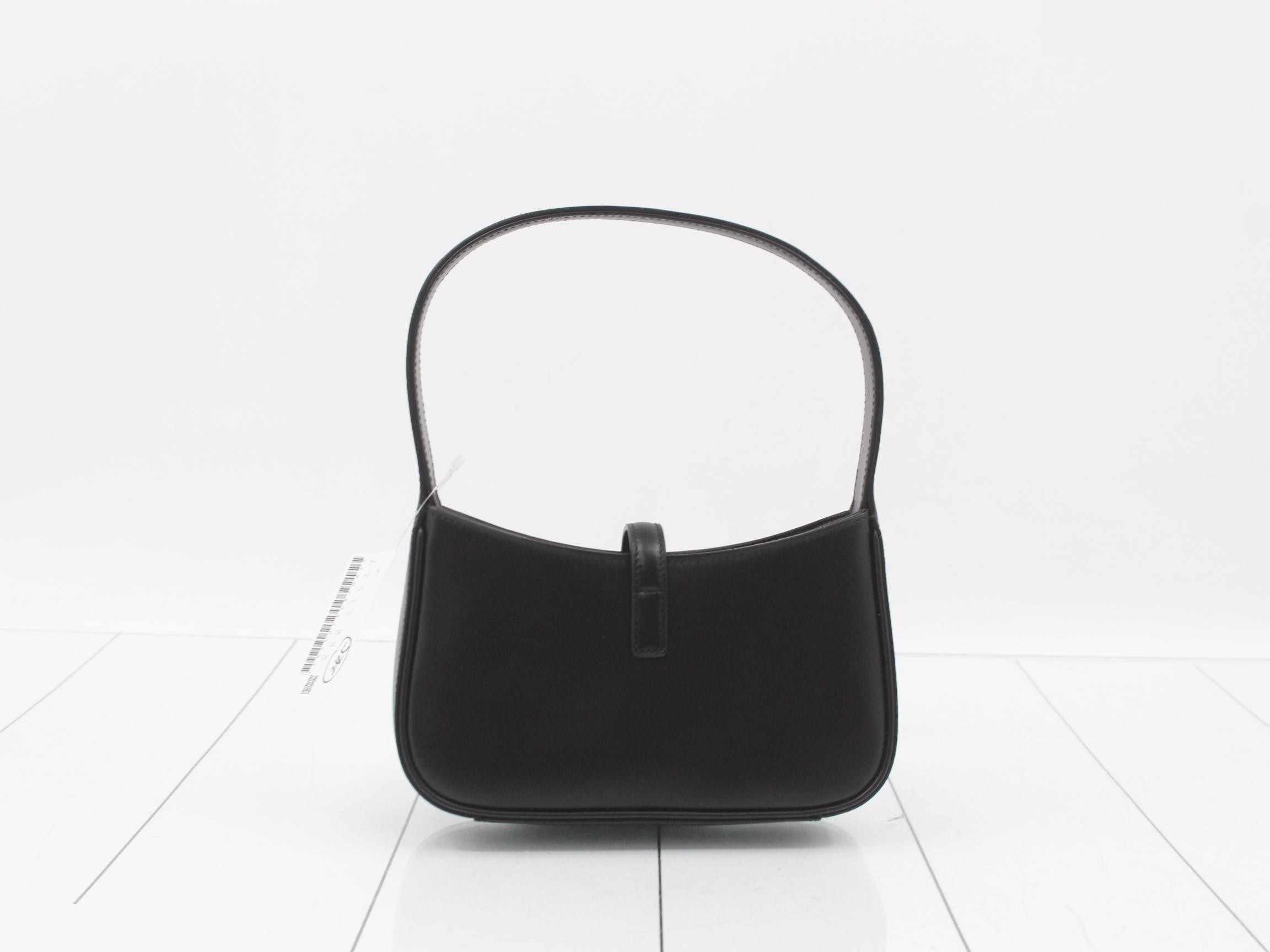 Le 5 a 7 Mini Leather One-Shoulder Bag, Black — view 2