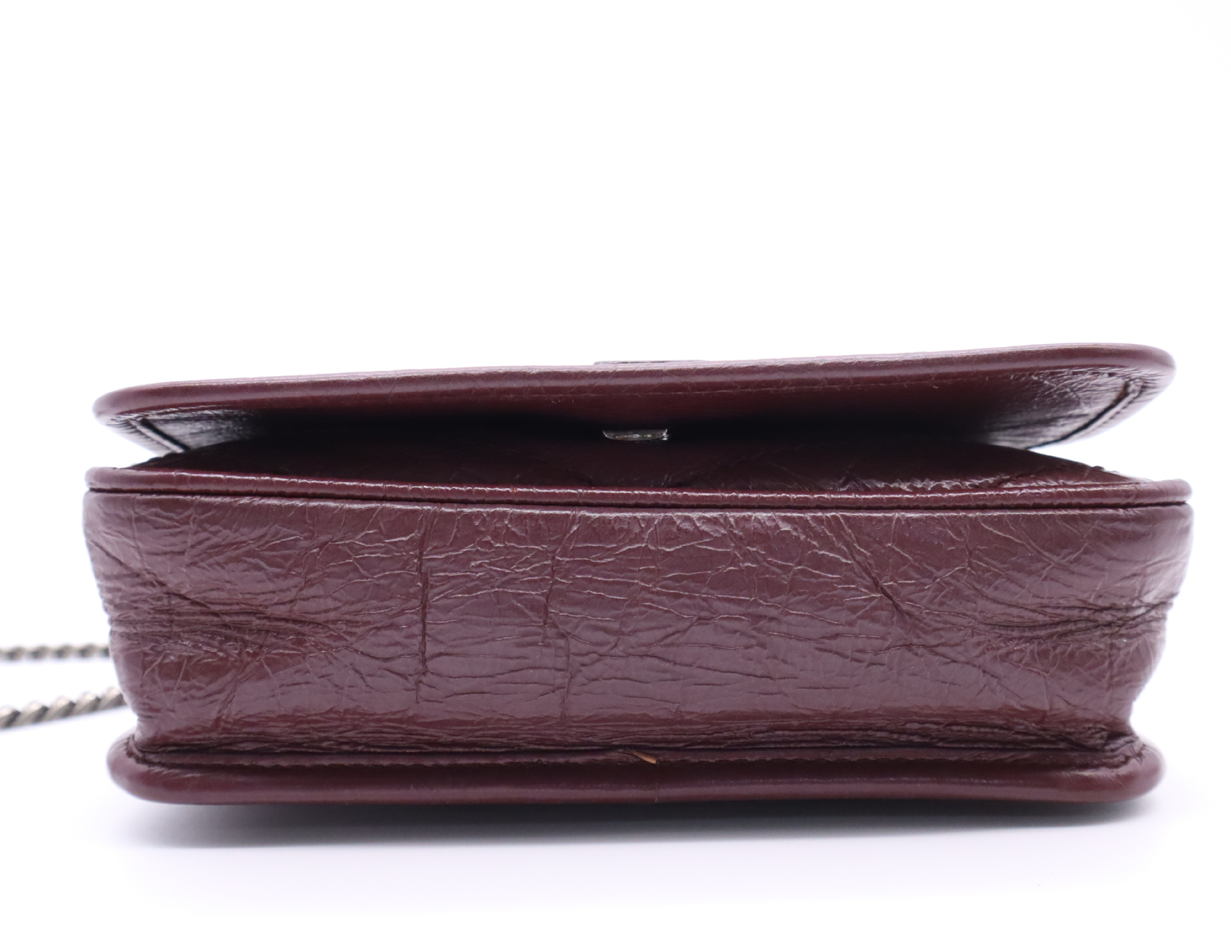 498883 Leather Niki Chain Shoulder Bag, Bordeaux Shoulder Bag — view 4