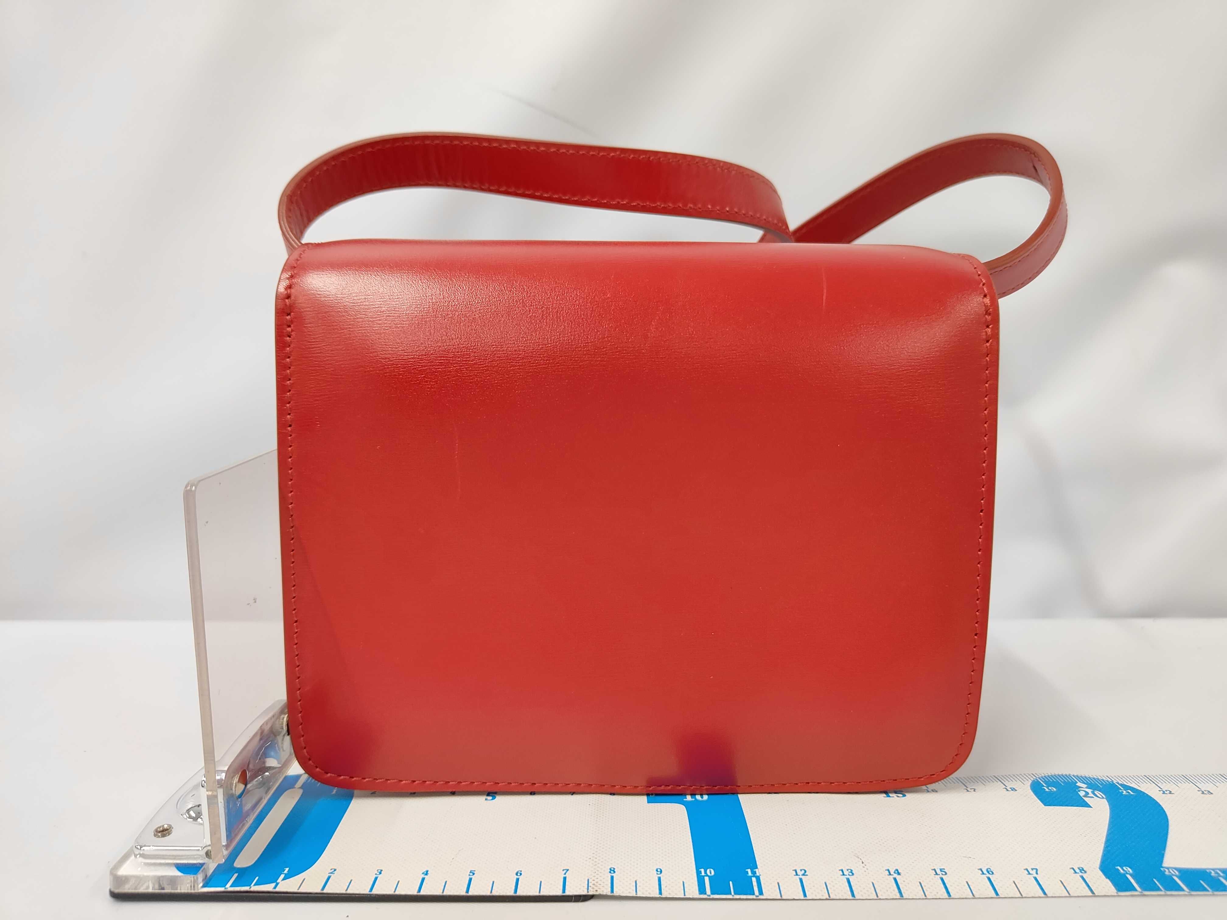 Classic Box Small Leather Shoulder Bag, Red — view 2
