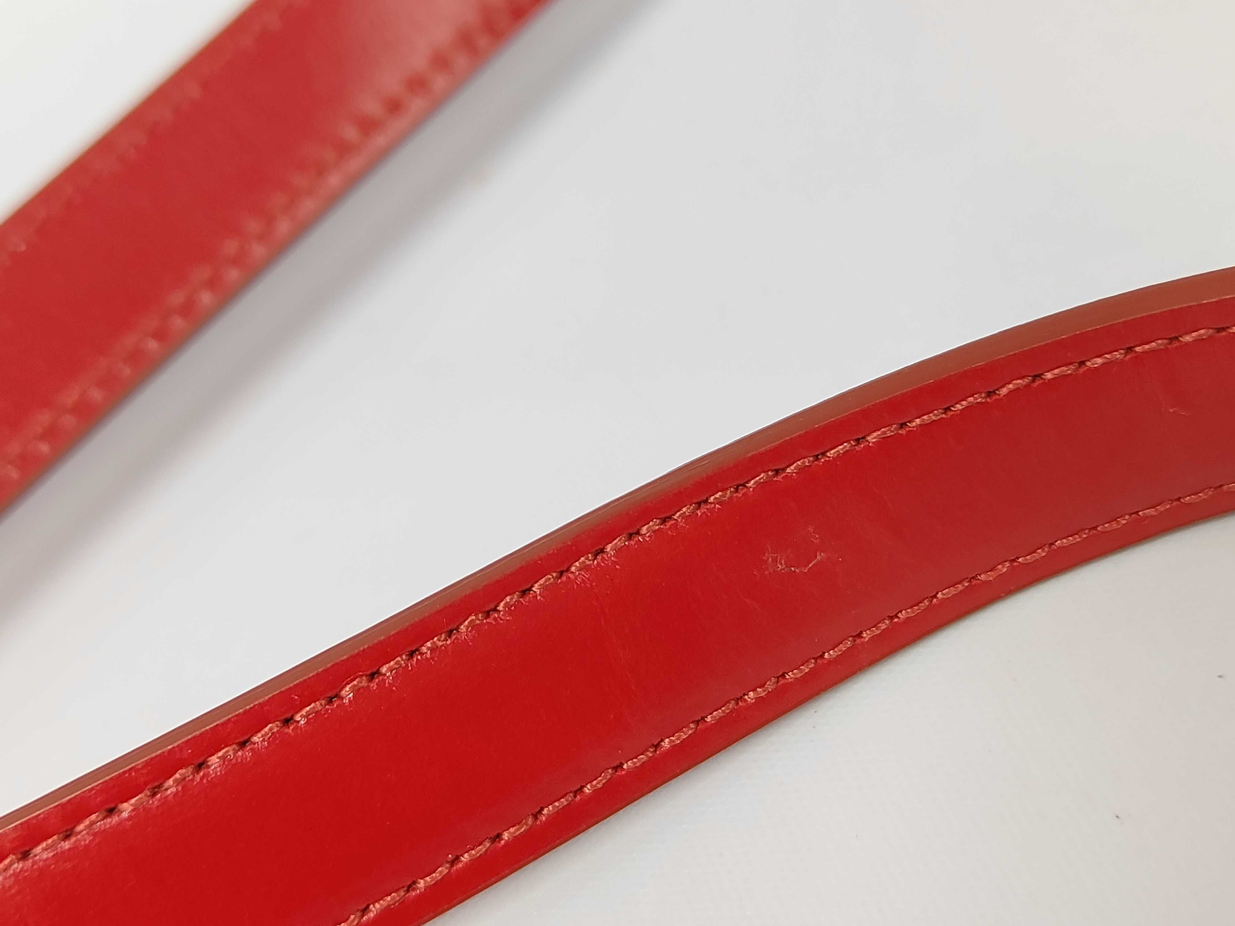 Classic Box Small Leather Shoulder Bag, Red — view 6