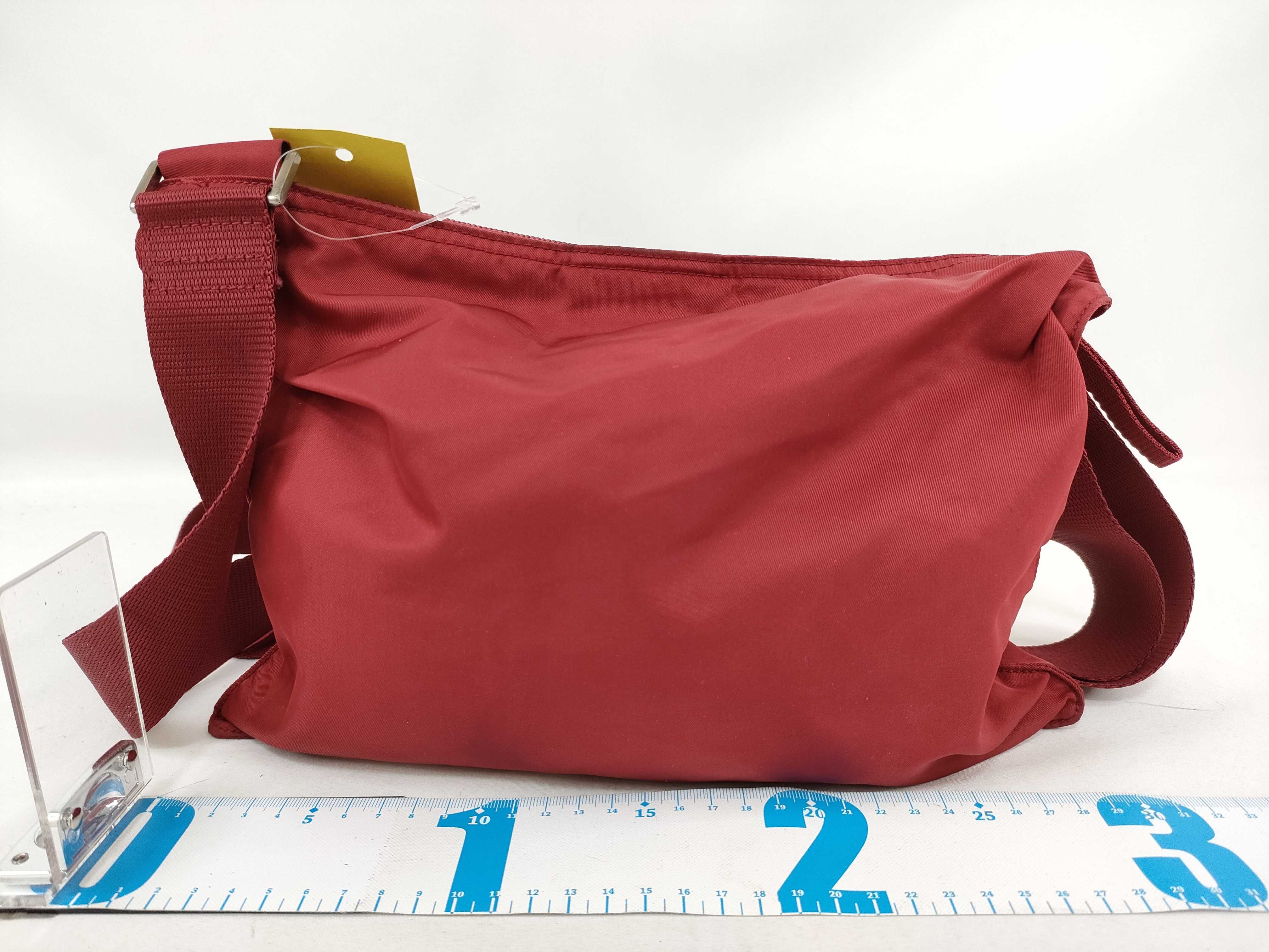Nylon Shoulder Bag, Red — view 2