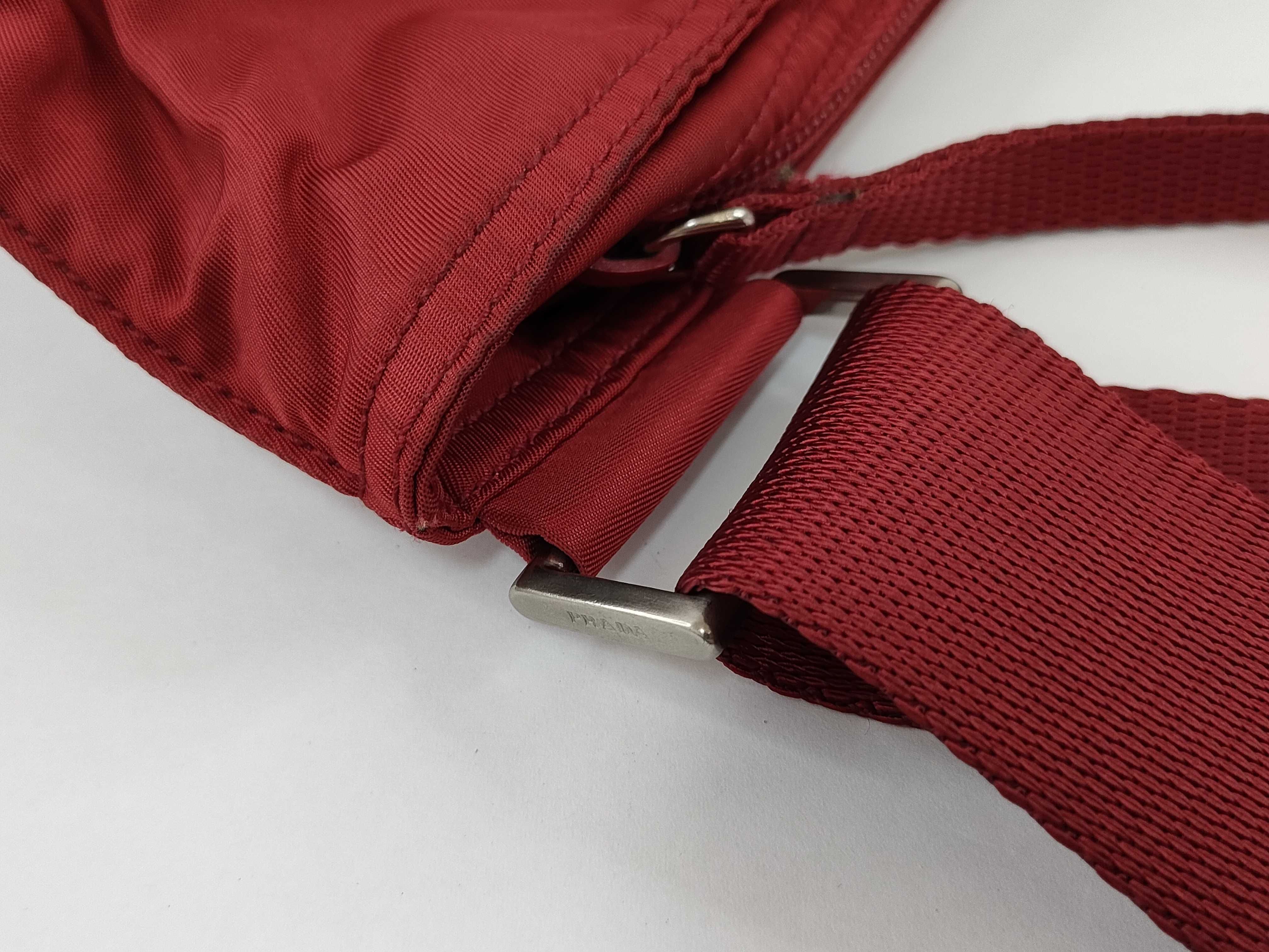 Nylon Shoulder Bag, Red — view 5