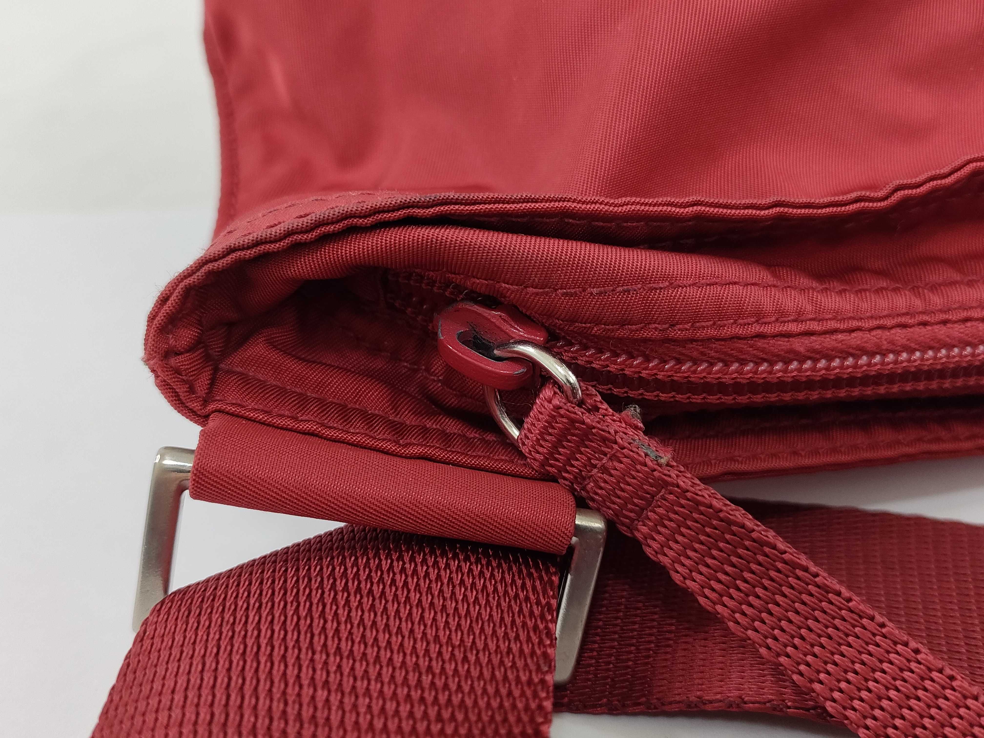 Nylon Shoulder Bag, Red — view 6