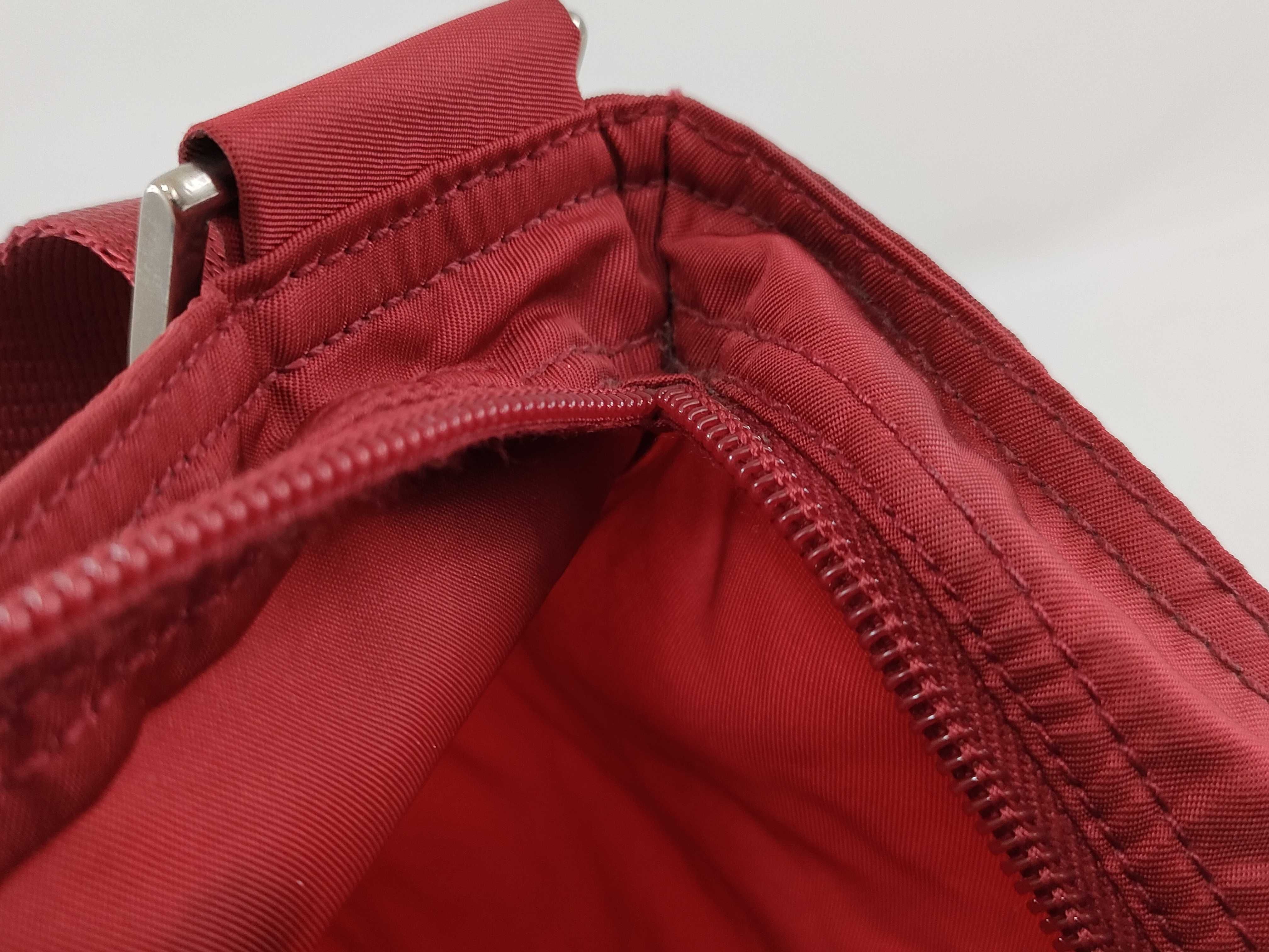 Nylon Shoulder Bag, Red — view 9