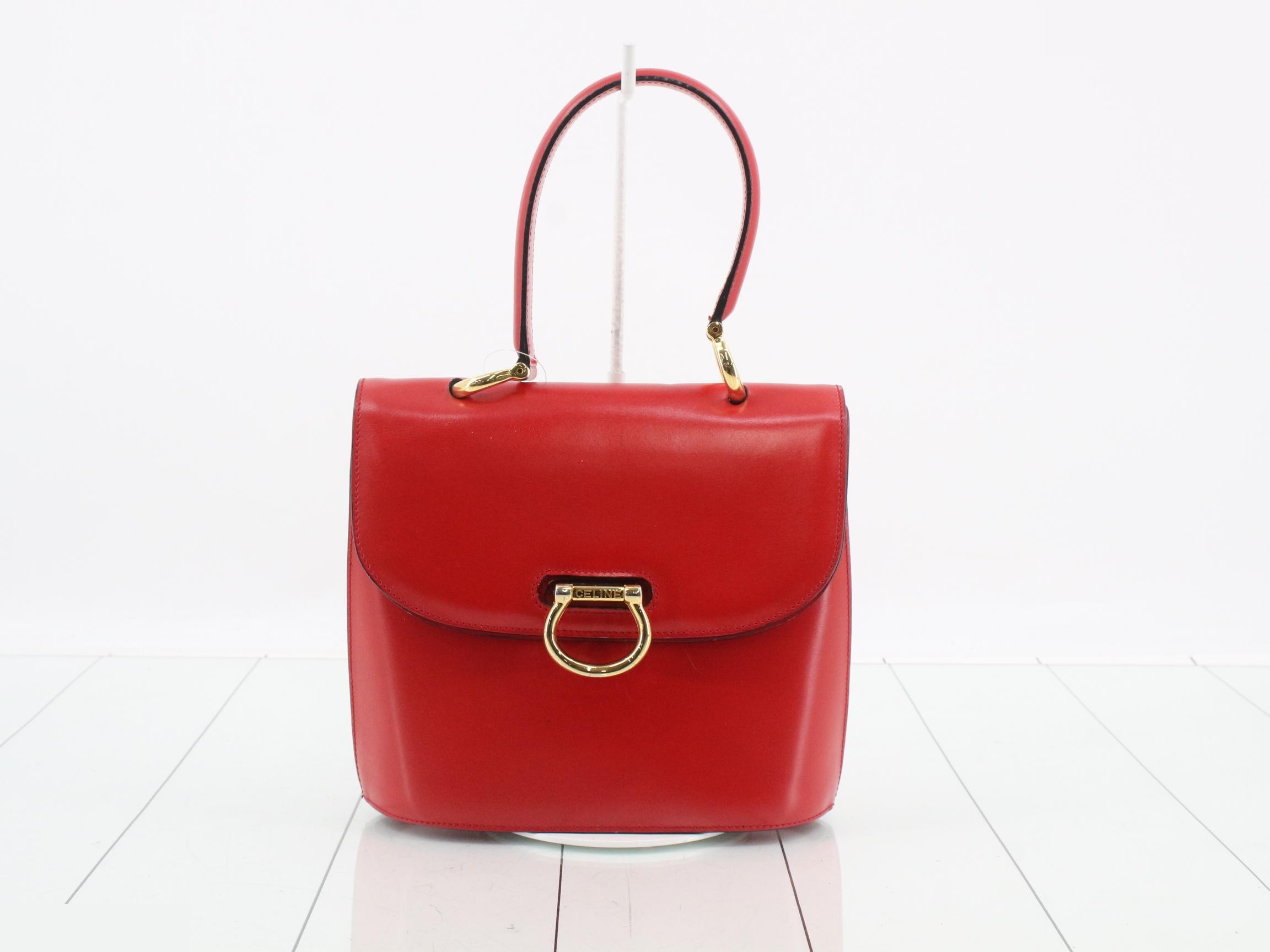 Leather red handbag