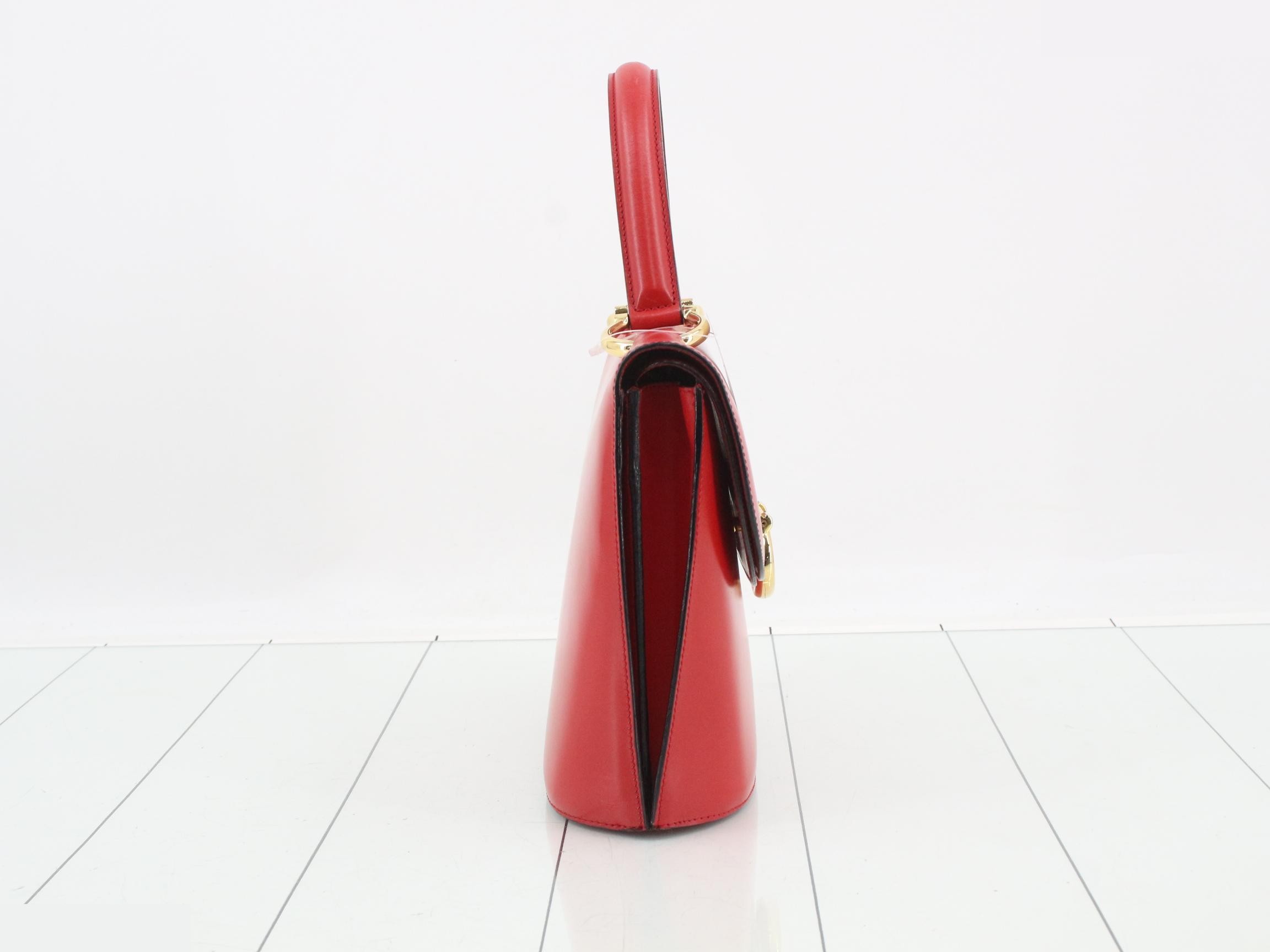 Leather red handbag — view 4