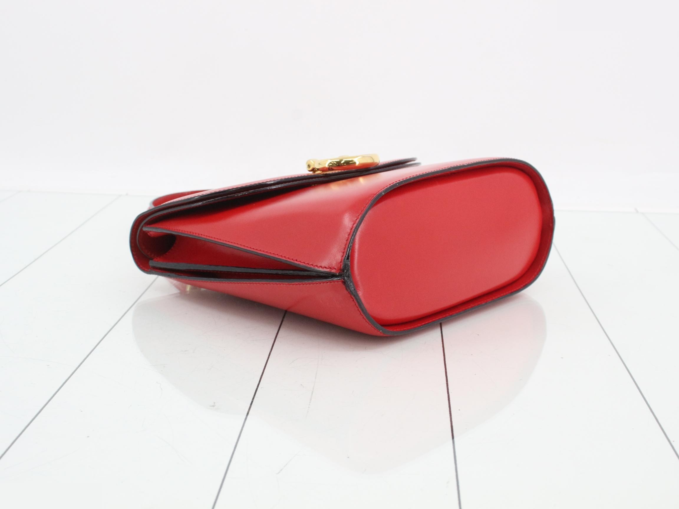 Leather red handbag — view 5