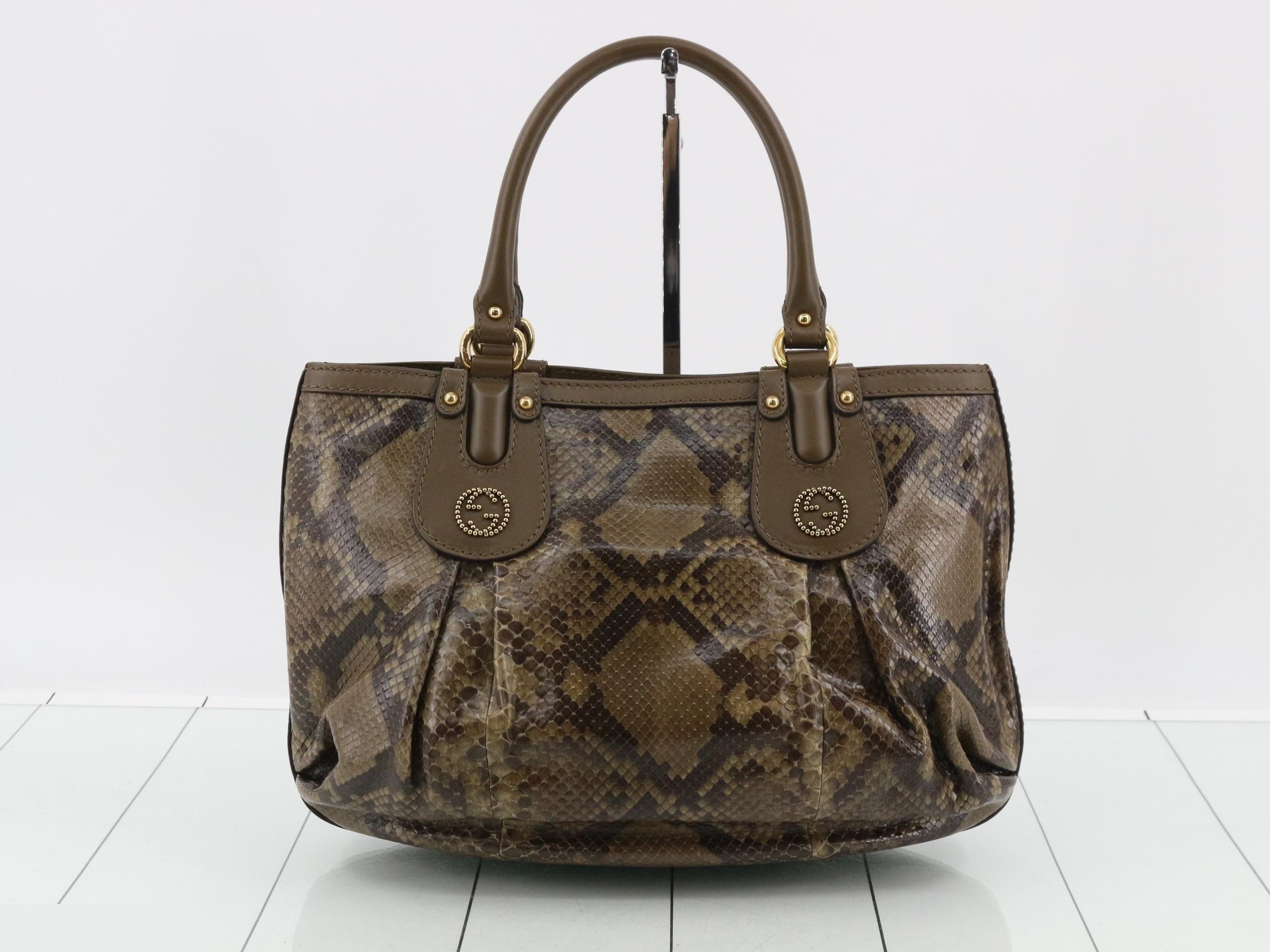 269953 Python GG Studded Handbag Tote Bag — view 2