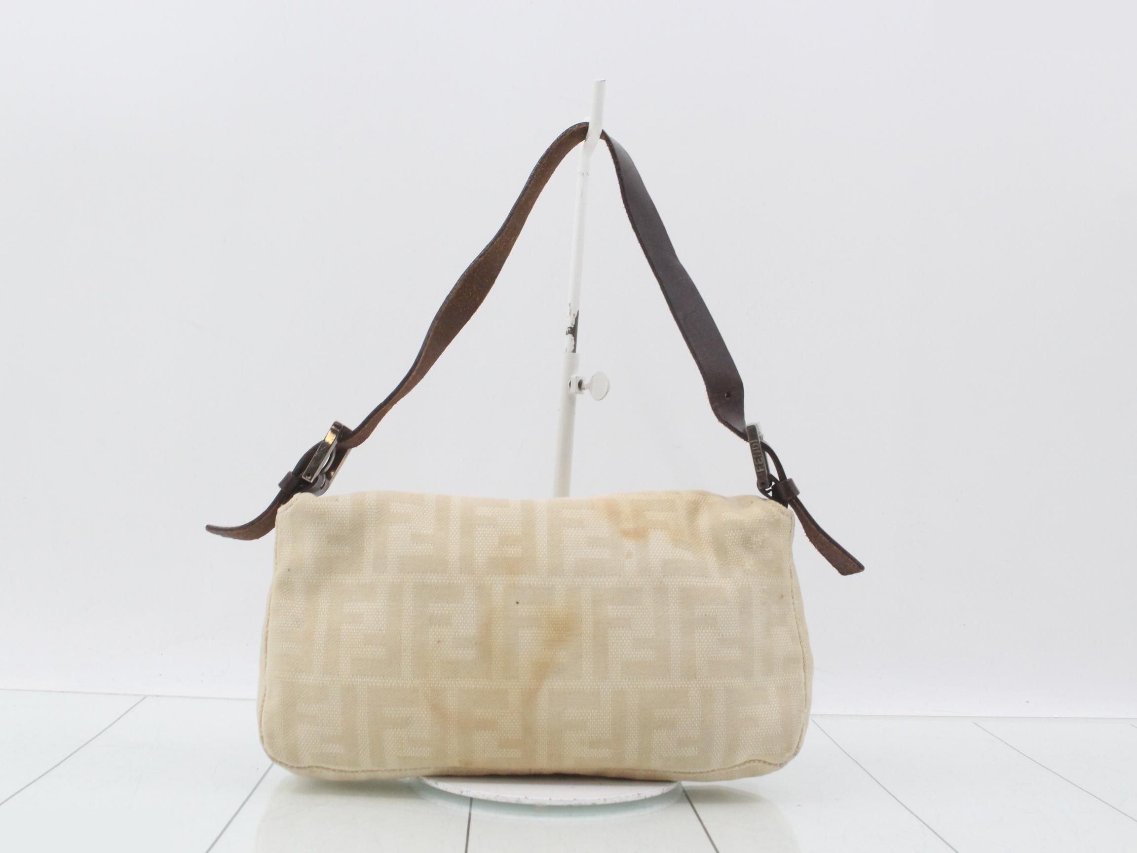 Mamma Baguette Canvas/Leather One-Shoulder Bag, Beige — view 2