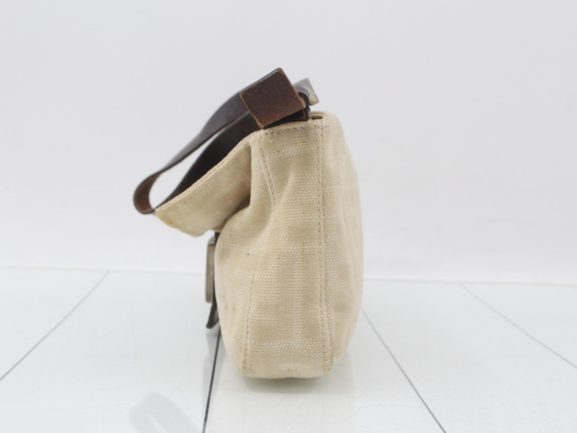 Mamma Baguette Canvas/Leather One-Shoulder Bag, Beige — view 3