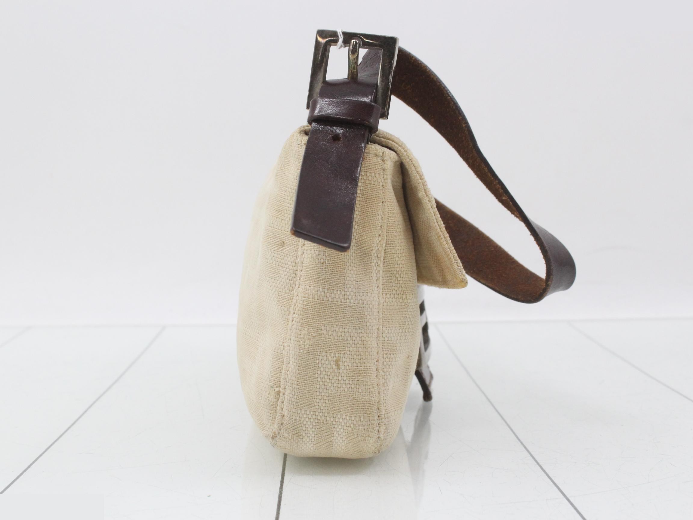 Mamma Baguette Canvas/Leather One-Shoulder Bag, Beige — view 4