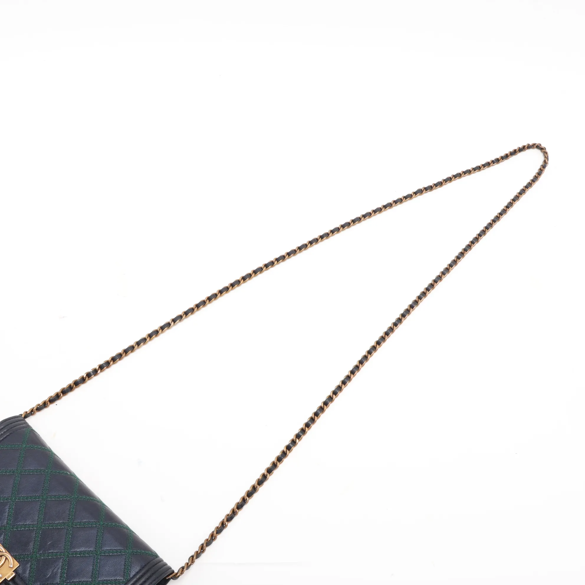 Boy Chanel Leather Chain Wallet, Blue with Gold Hardware, 18331828, Serial Number 18 — view 5