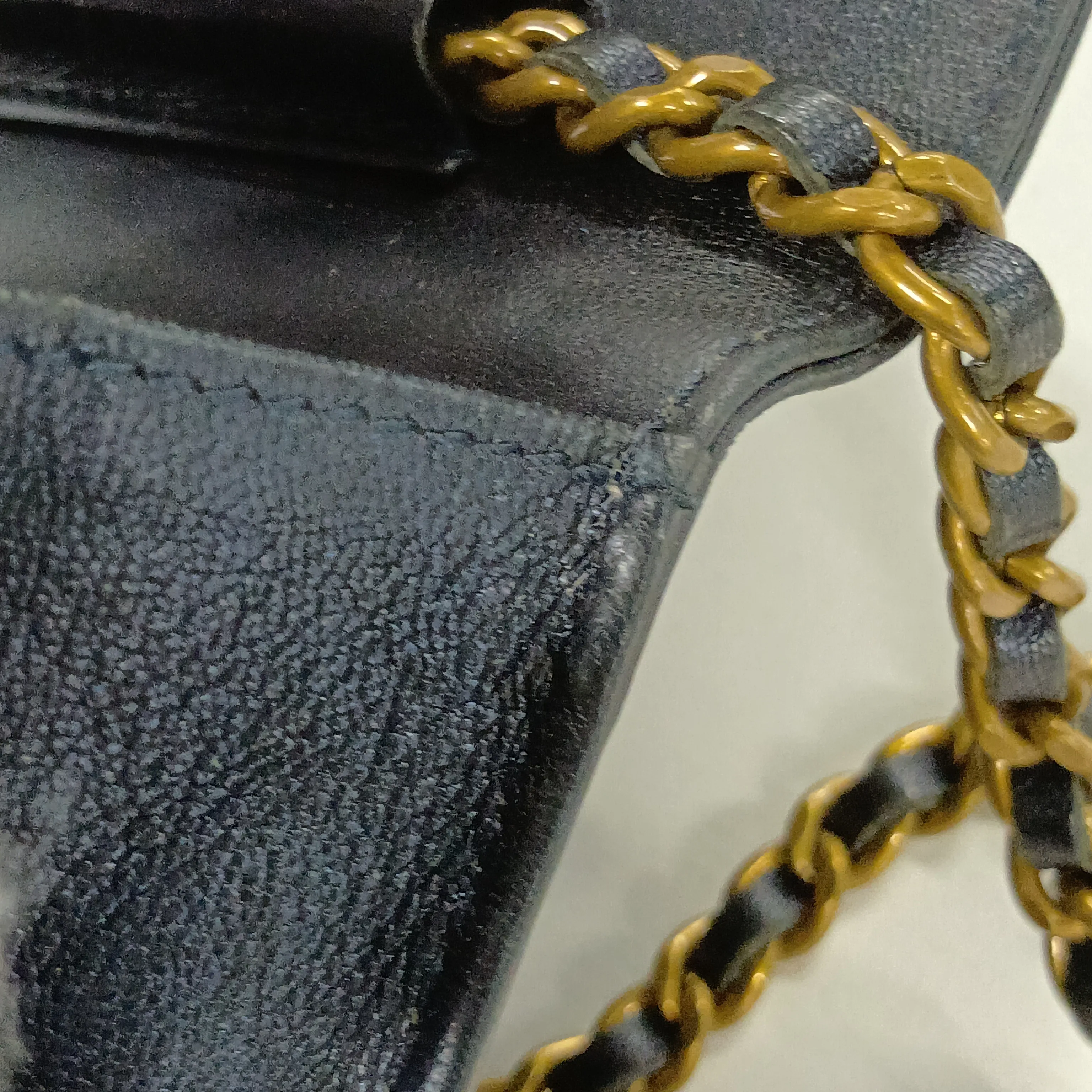 Boy Chanel Leather Chain Wallet, Blue with Gold Hardware, 18331828, Serial Number 18 — view 10