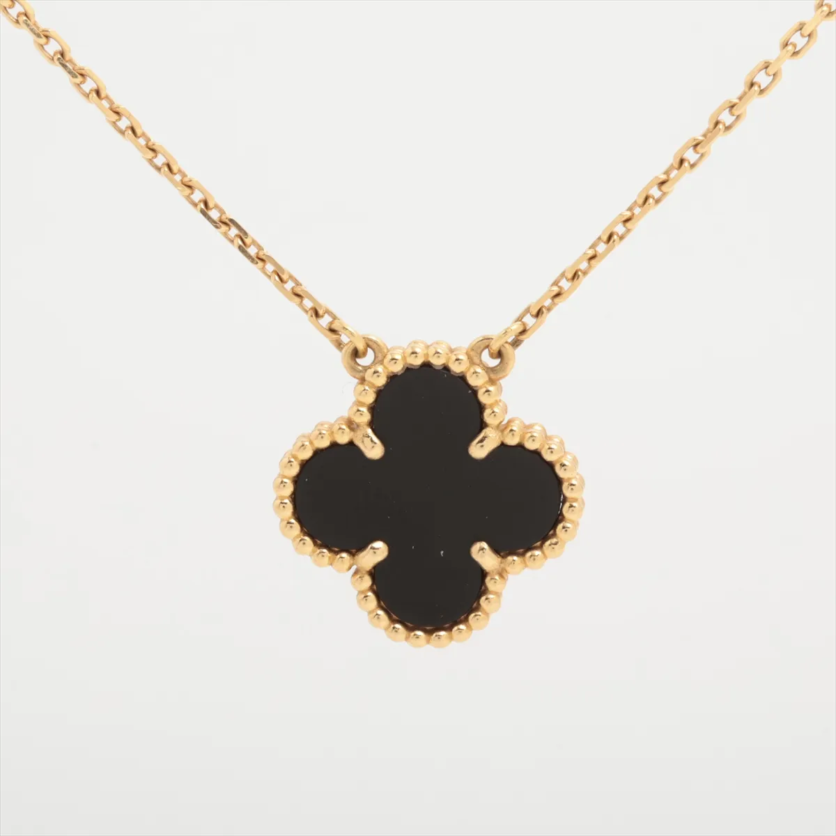 Vintage Alhambra Onyx Necklace 750(YG) 5.5g — view 2