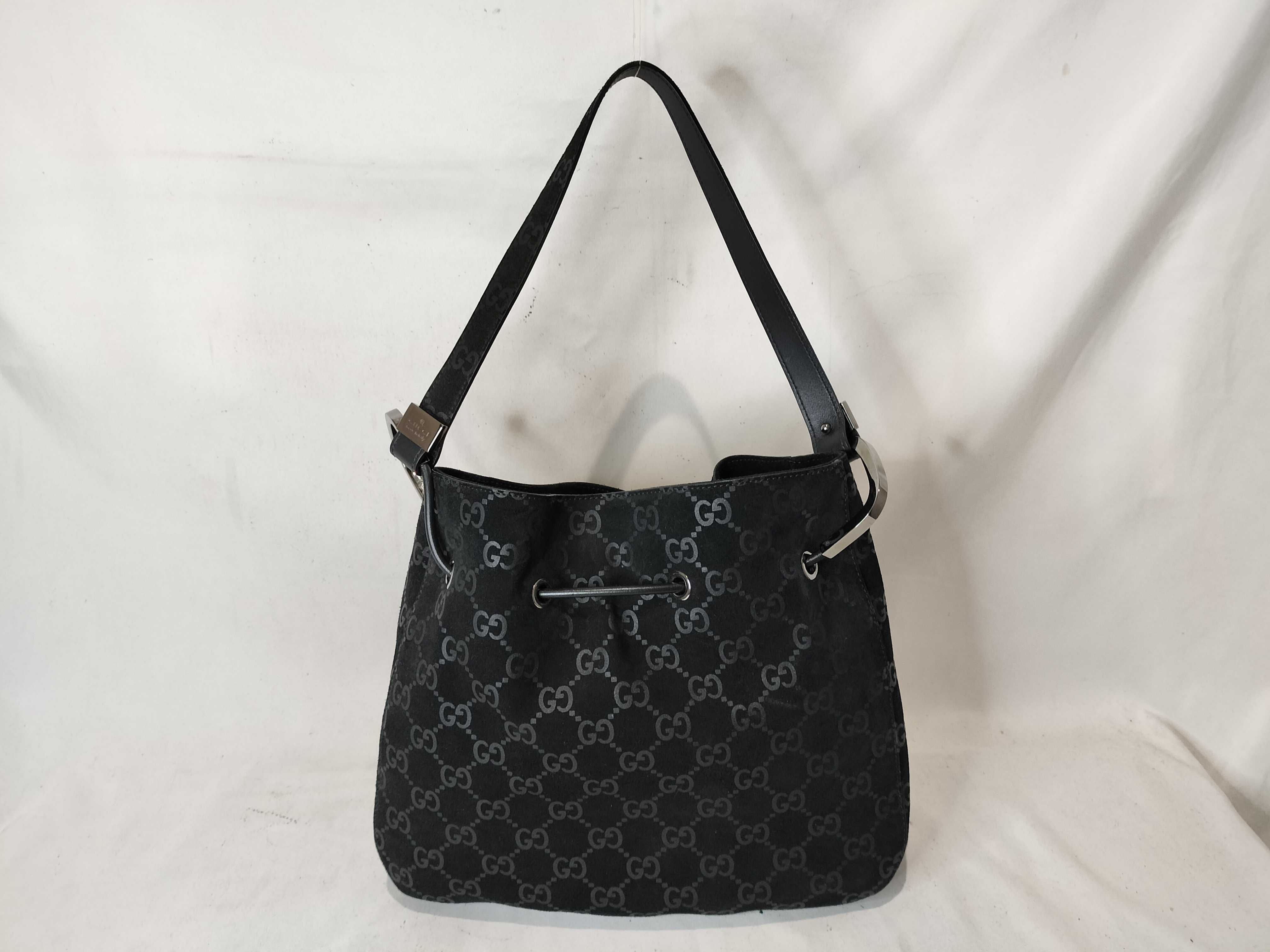 GG Suede One-Shoulder Bag (001.3748) - Handbag