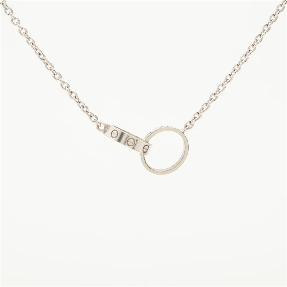 Baby Love Necklace 750 (WG) x K18WG 7.4g EI2916 Plate Not Original (K18WG Engraved) — view 2