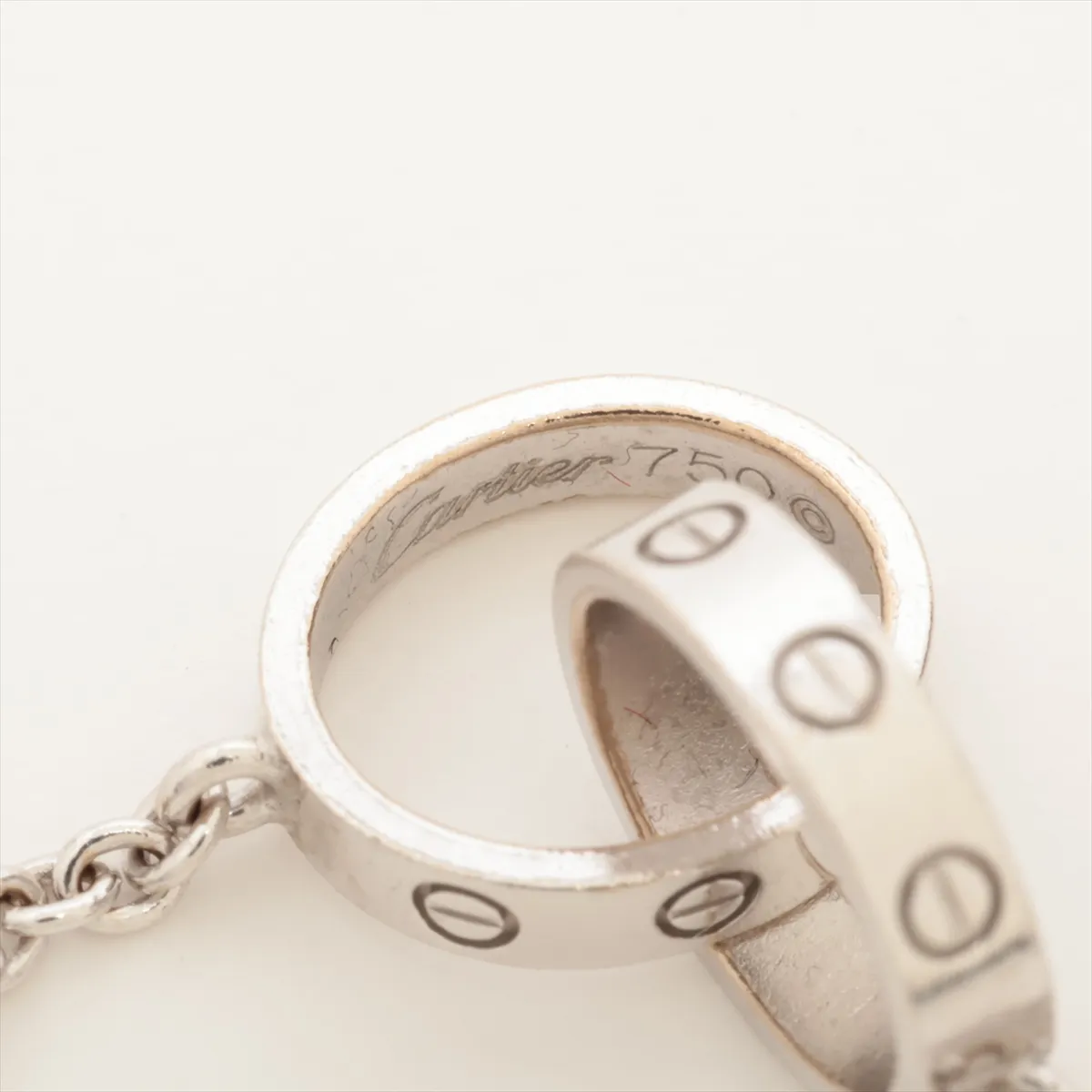 Baby Love Necklace 750 (WG) x K18WG 7.4g EI2916 Plate Not Original (K18WG Engraved) — view 4