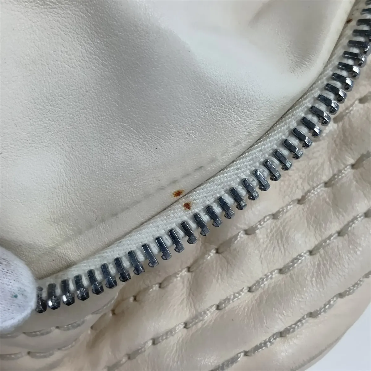 Wild Stitch Lambskin Chain Tote Bag, Ivory, Silver Hardware, 11354502, Serial Number 11 — view 14