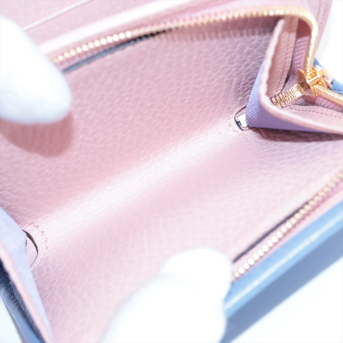 Double G 598587 PVC x Leather Compact Wallet Blue x Pink — view 6