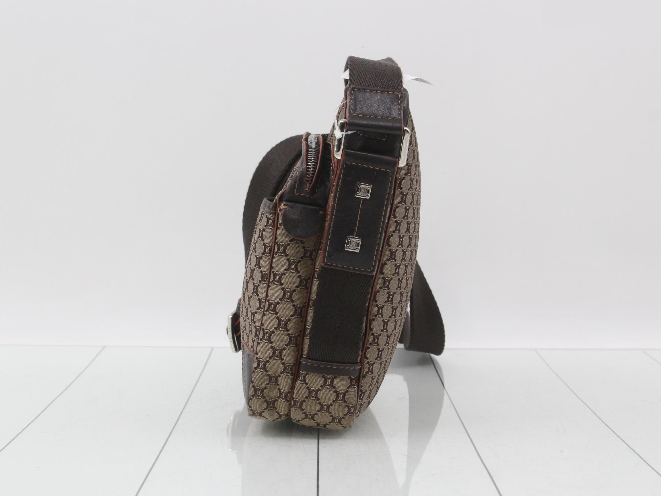 C Macadam Shoulder Bag, Beige Canvas — view 3
