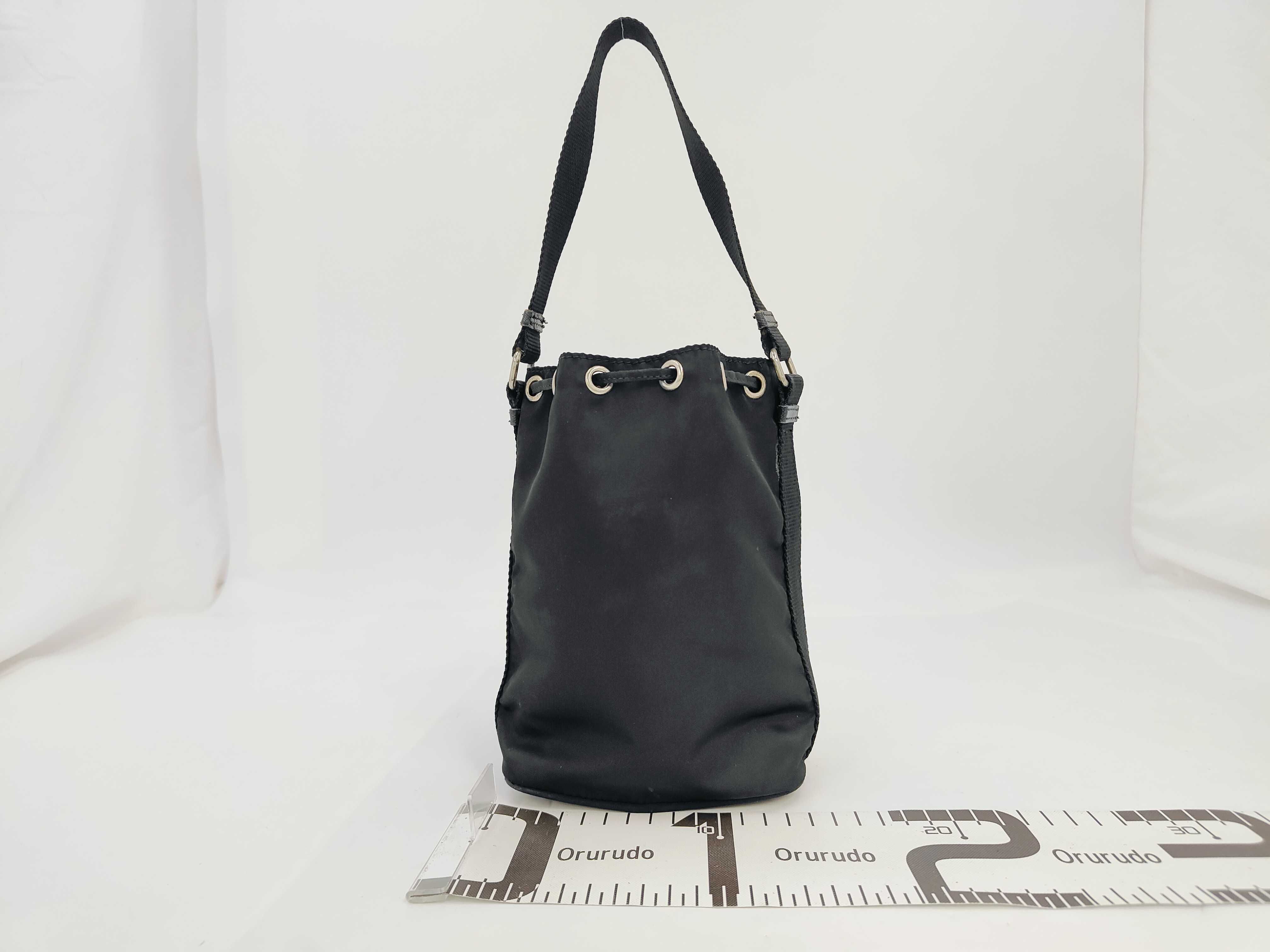Robot Tessuto Nylon Drawstring Shoulder Bag (Black) — view 2
